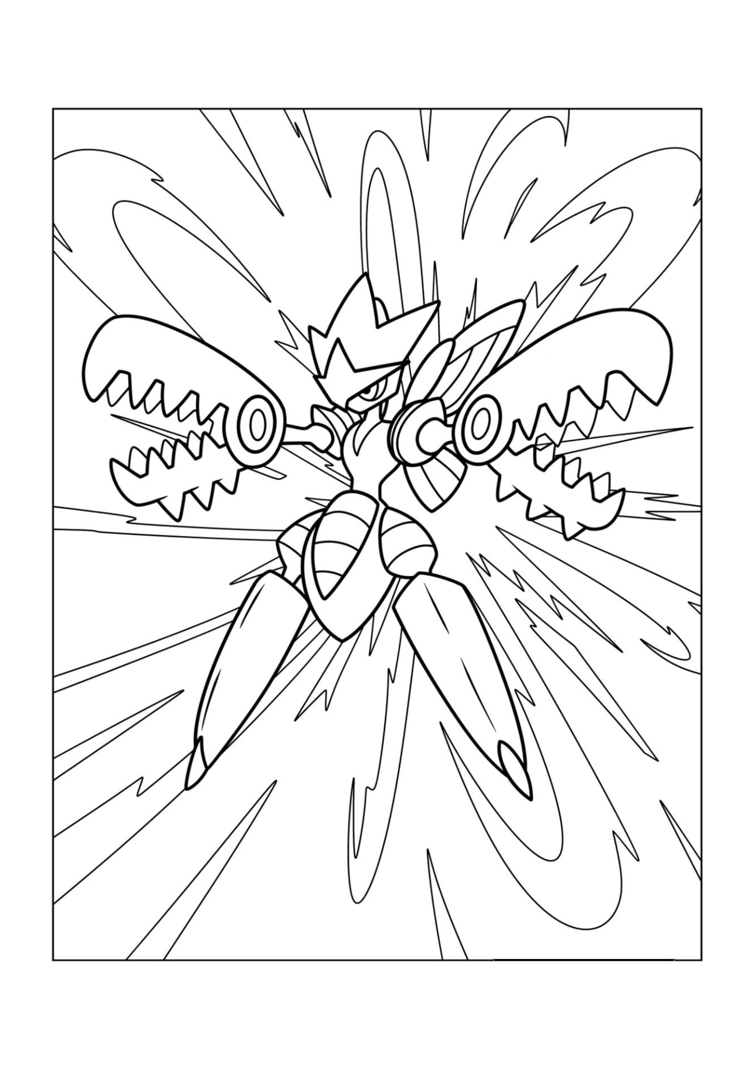 Scizor coloring page (A4) to print