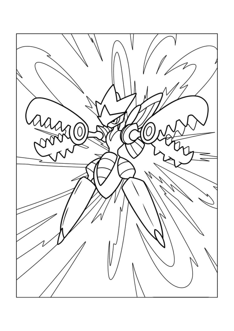 Scizor coloring page (A4) to print