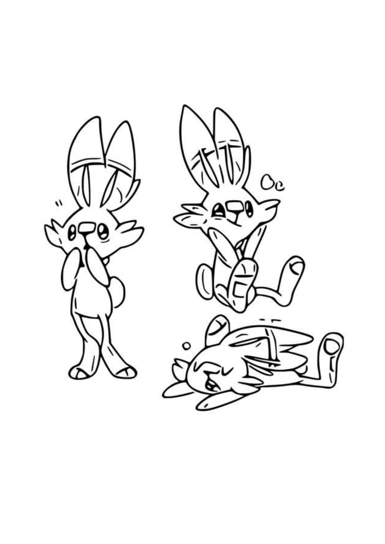 Scorbunny coloring page (A4) to print