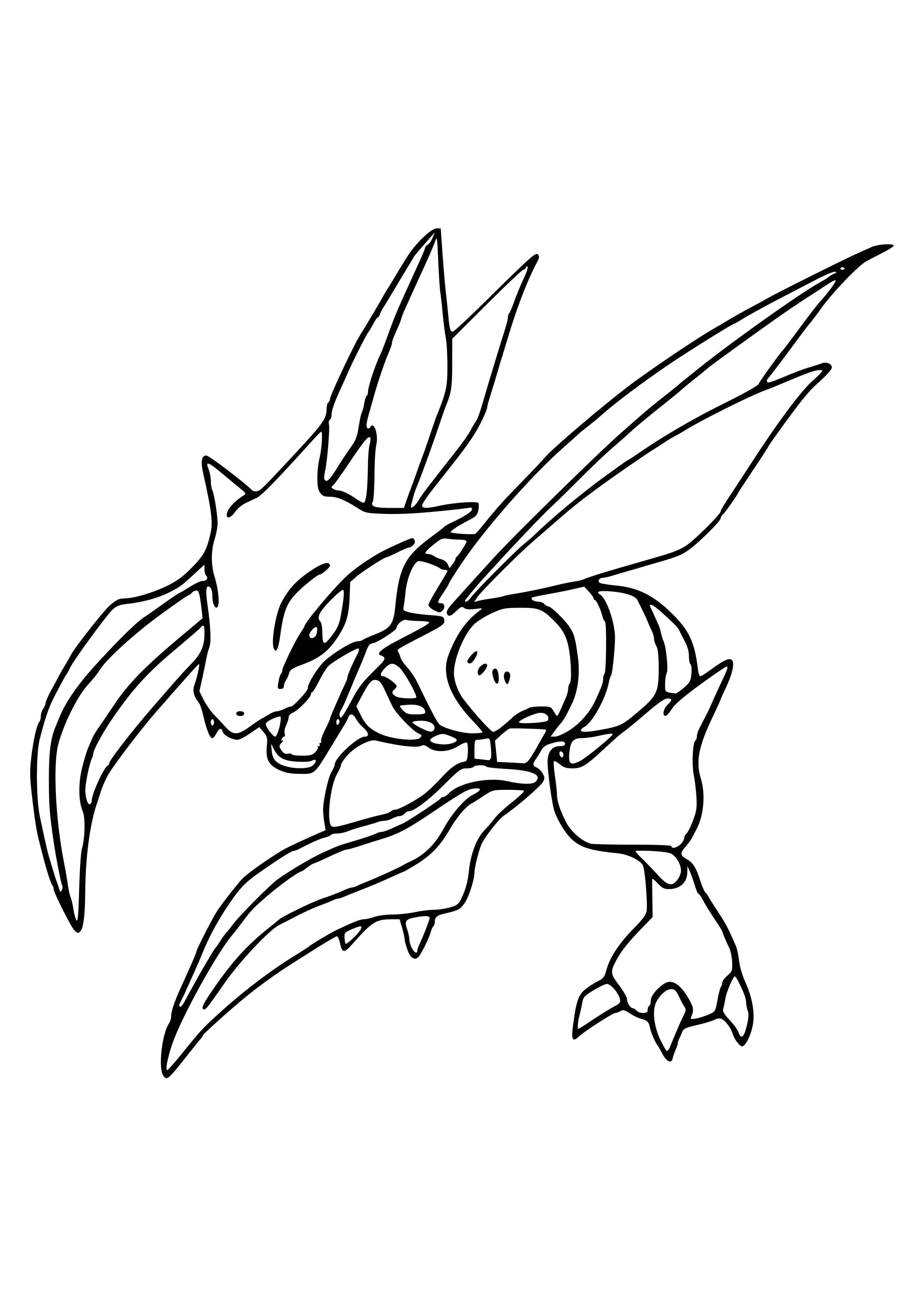 Scyther coloring page (A4) to print