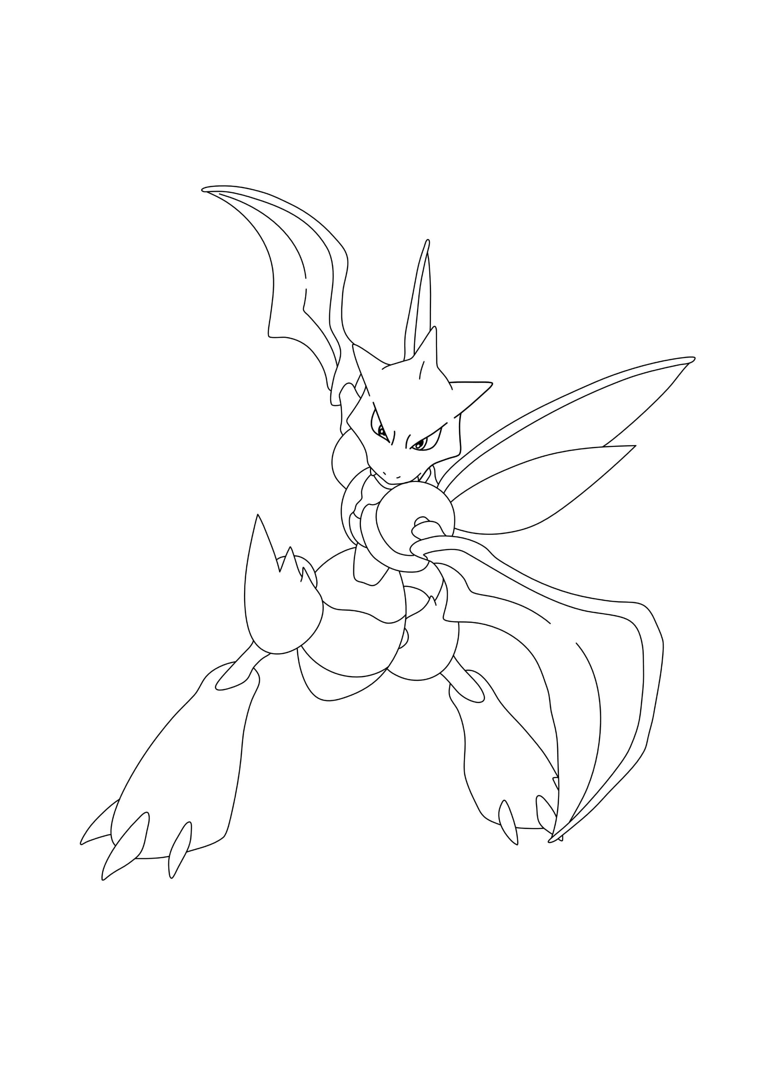 Scyther coloring page (A4) to print