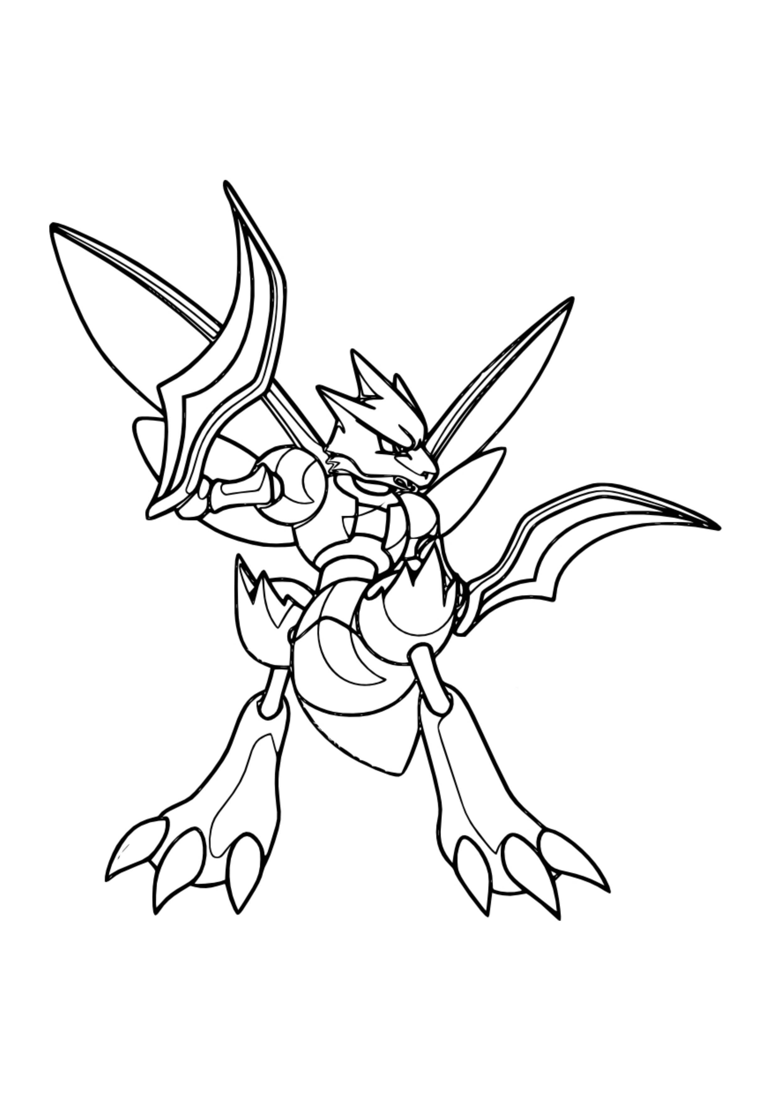 Scyther coloring page (A4) to print