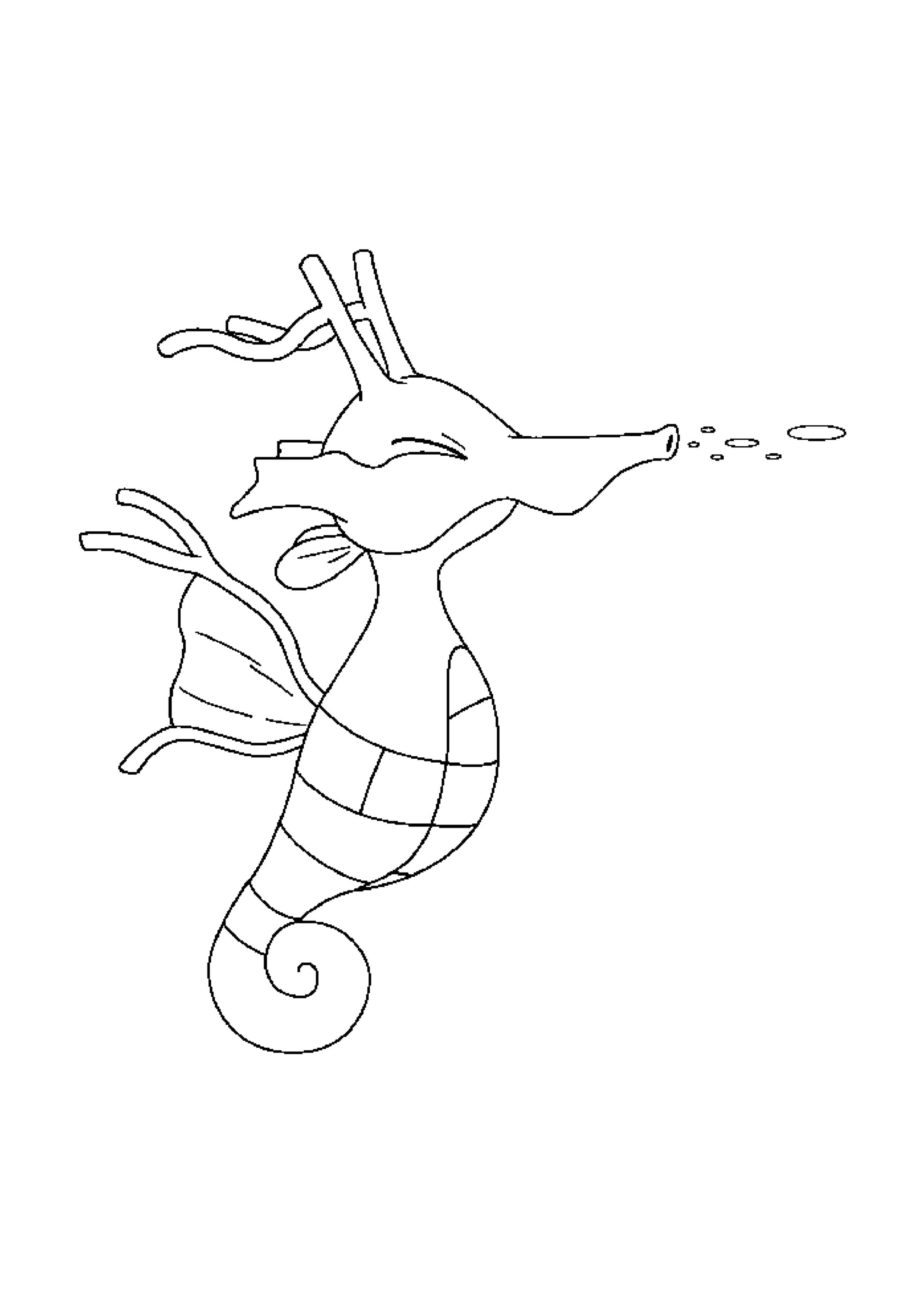 Seadra coloring page (A4) to print