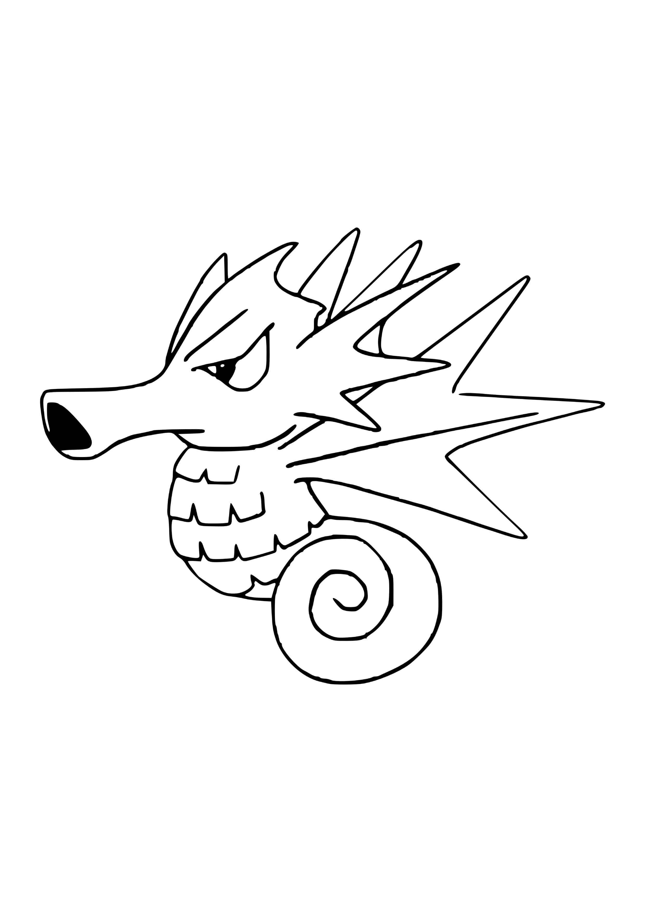 Seadra coloring page (A4) to print