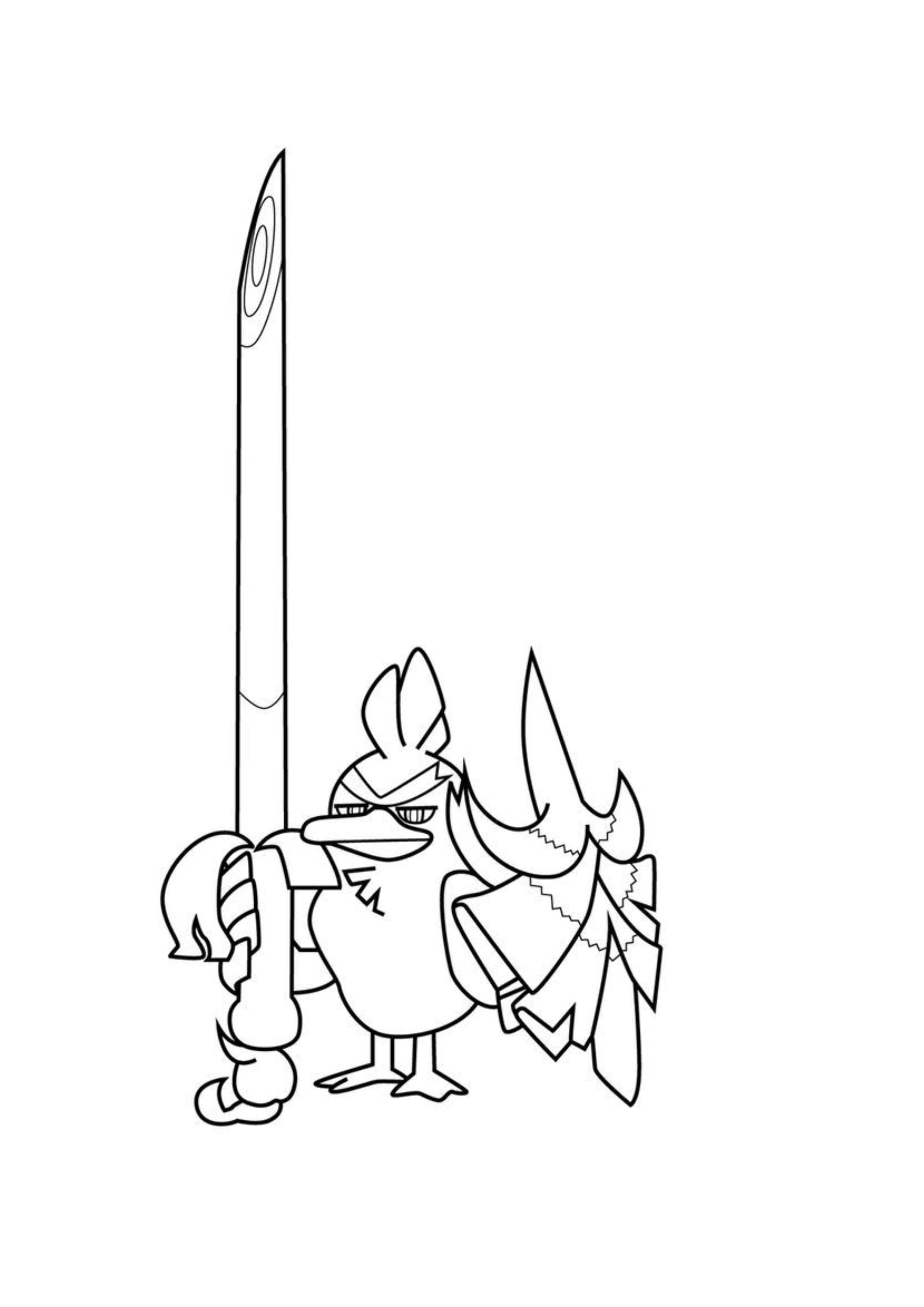 Sirfetch'd coloring page (A4) to print