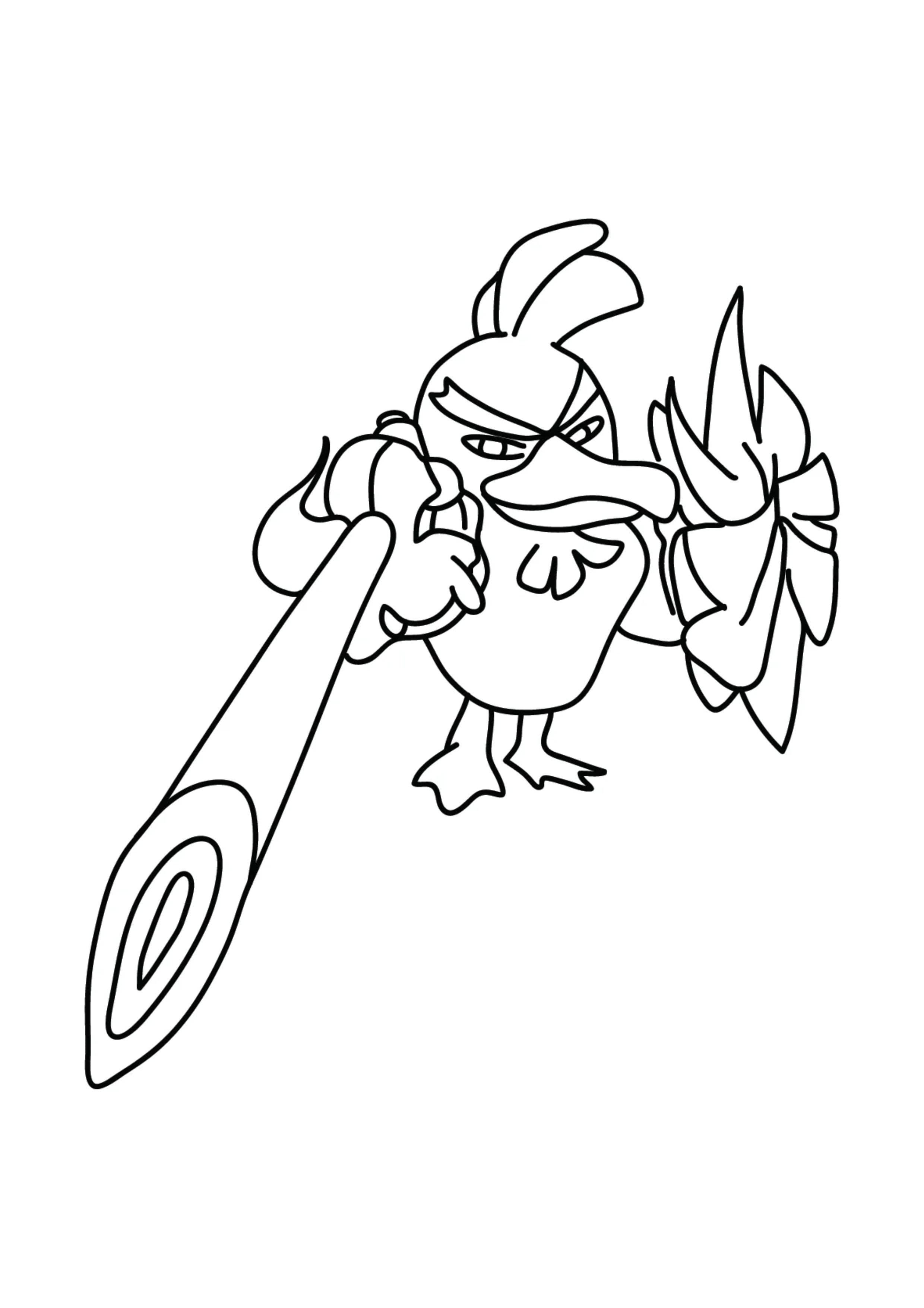 Sirfetch'd coloring page (A4) to print