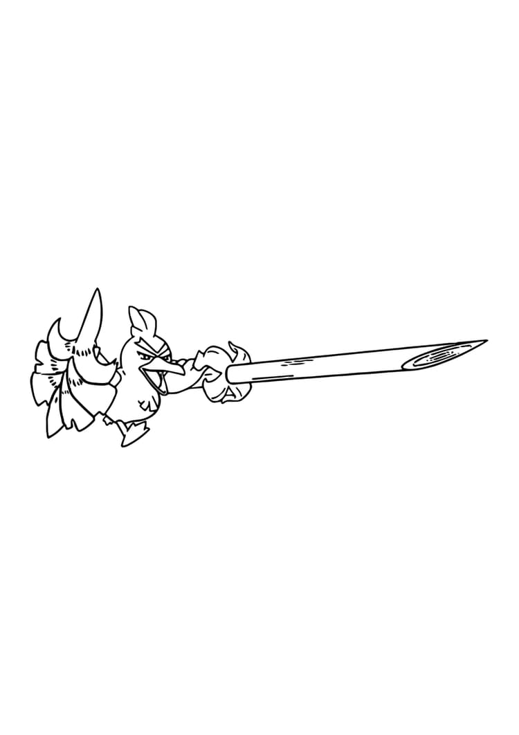 Sirfetch'd coloring page (A4) to print