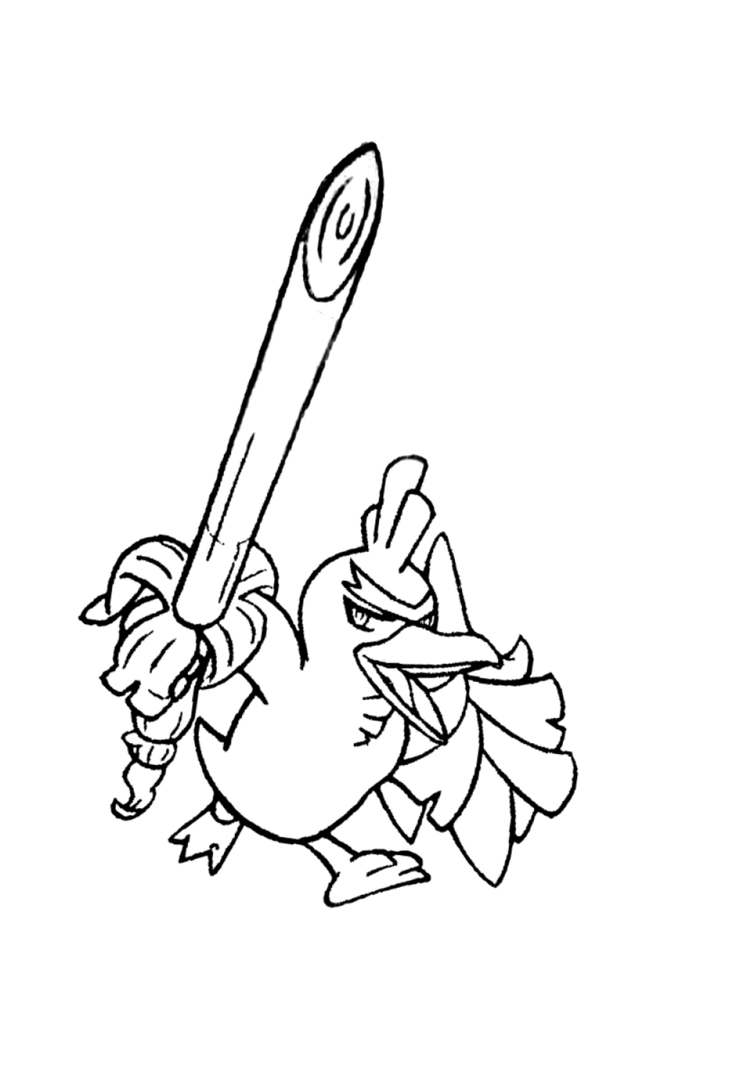 Sirfetch'd coloring page (A4) to print