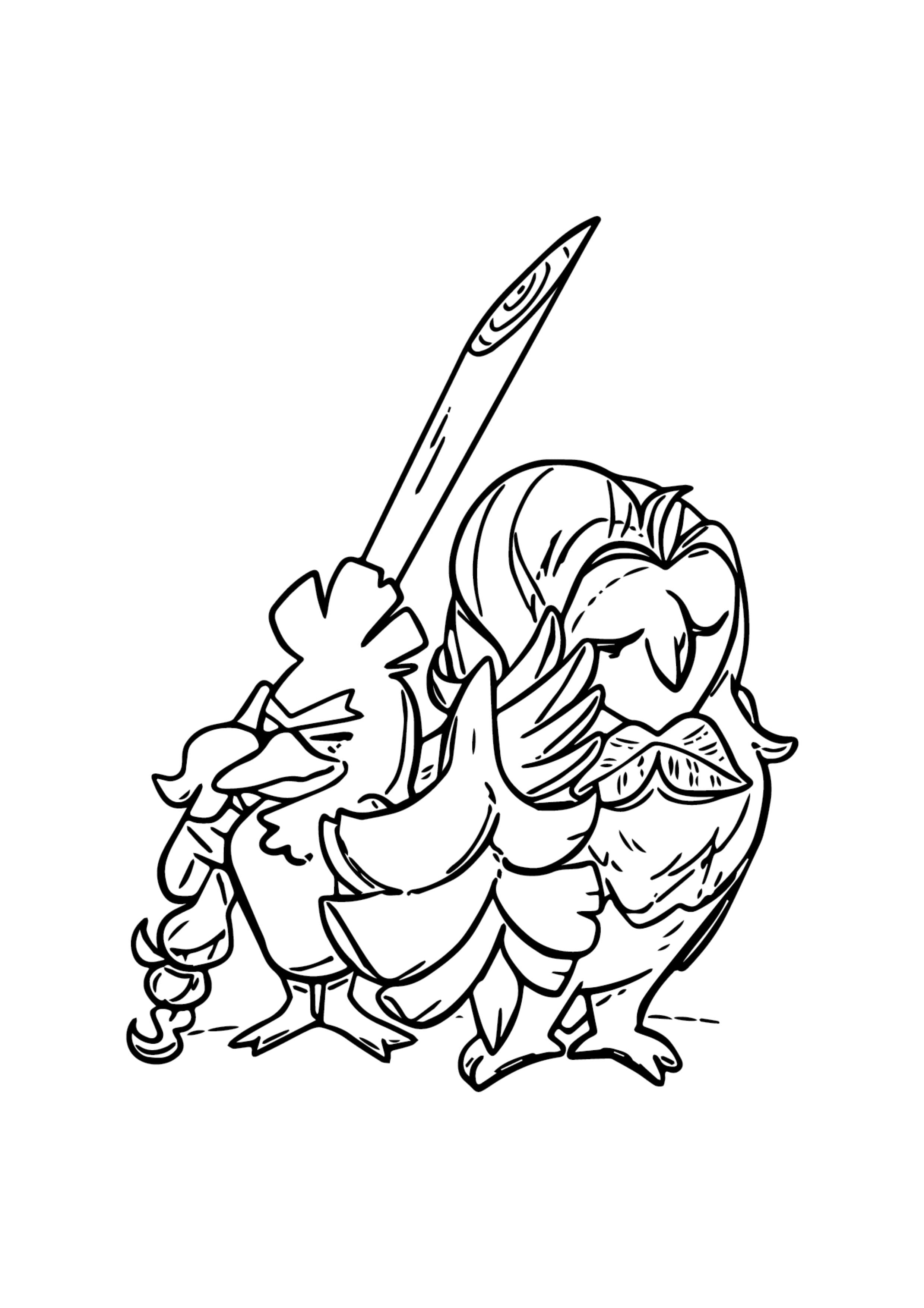 Sirfetch'd coloring page (A4) to print