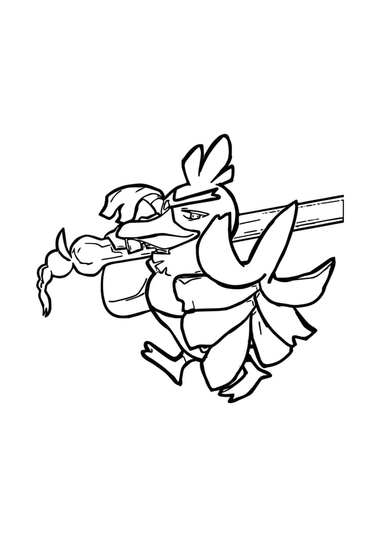 Sirfetch'd coloring page (A4) to print