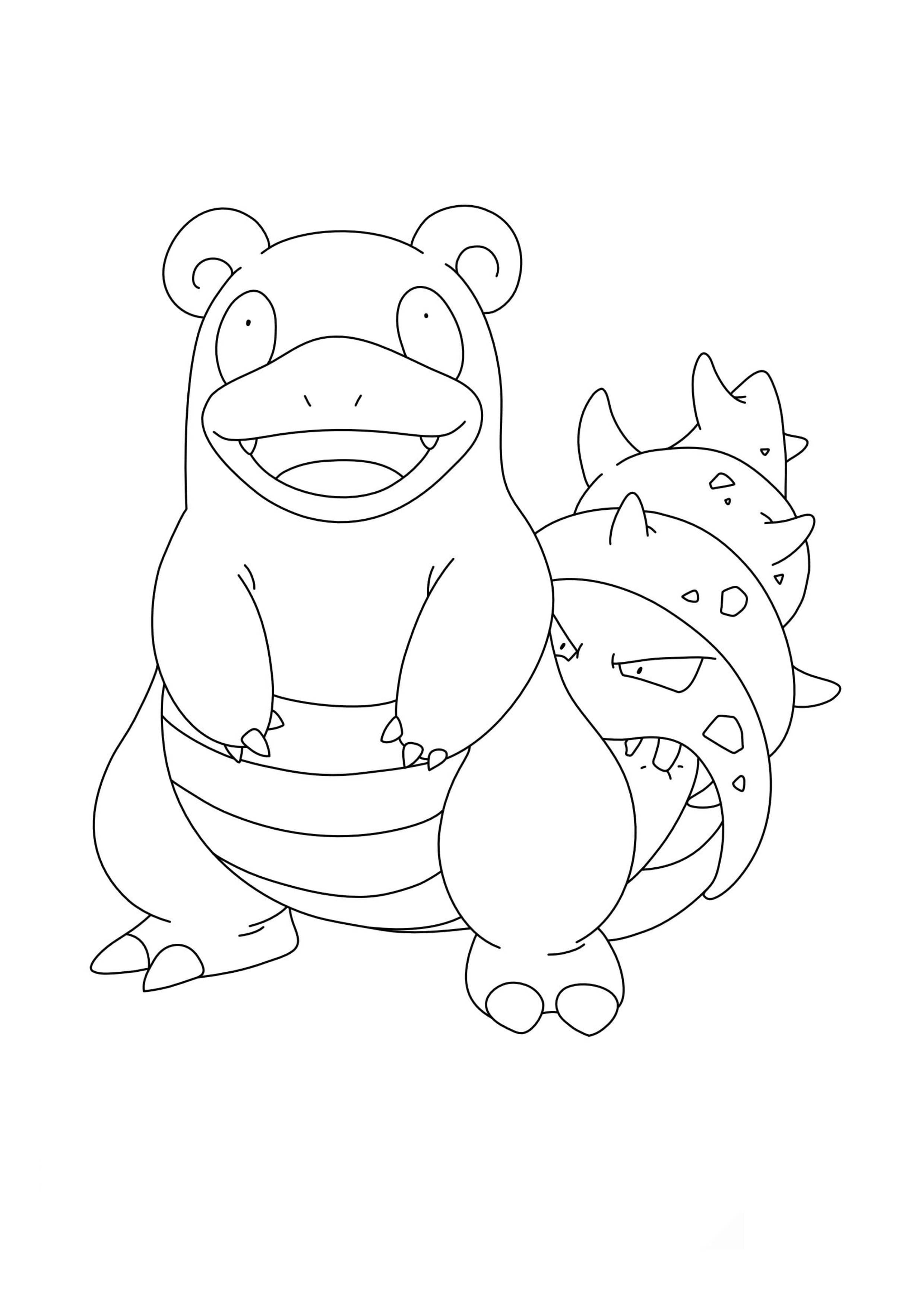 Slowbro coloring page (A4) to print