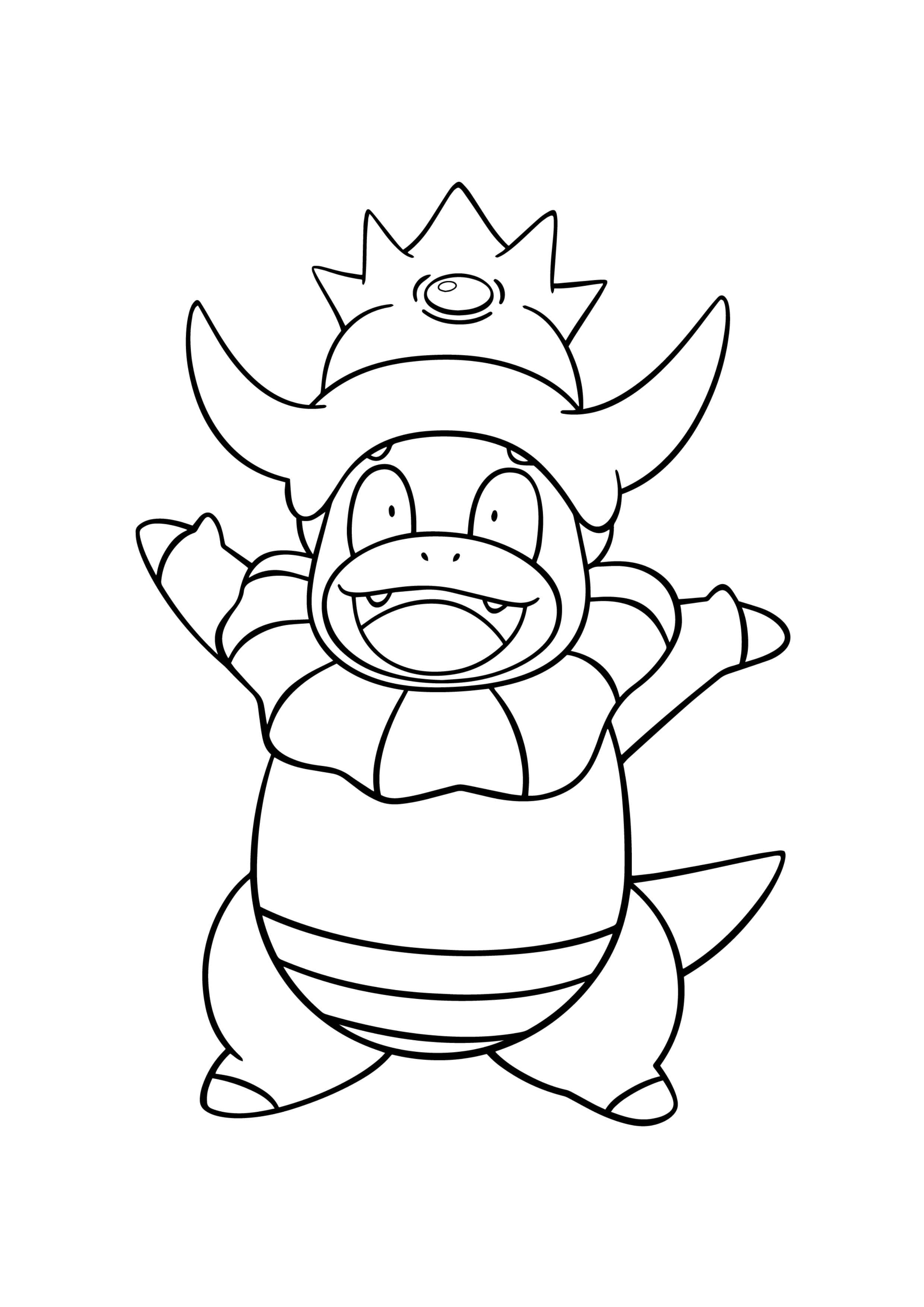 Slowking coloring page (A4) to print