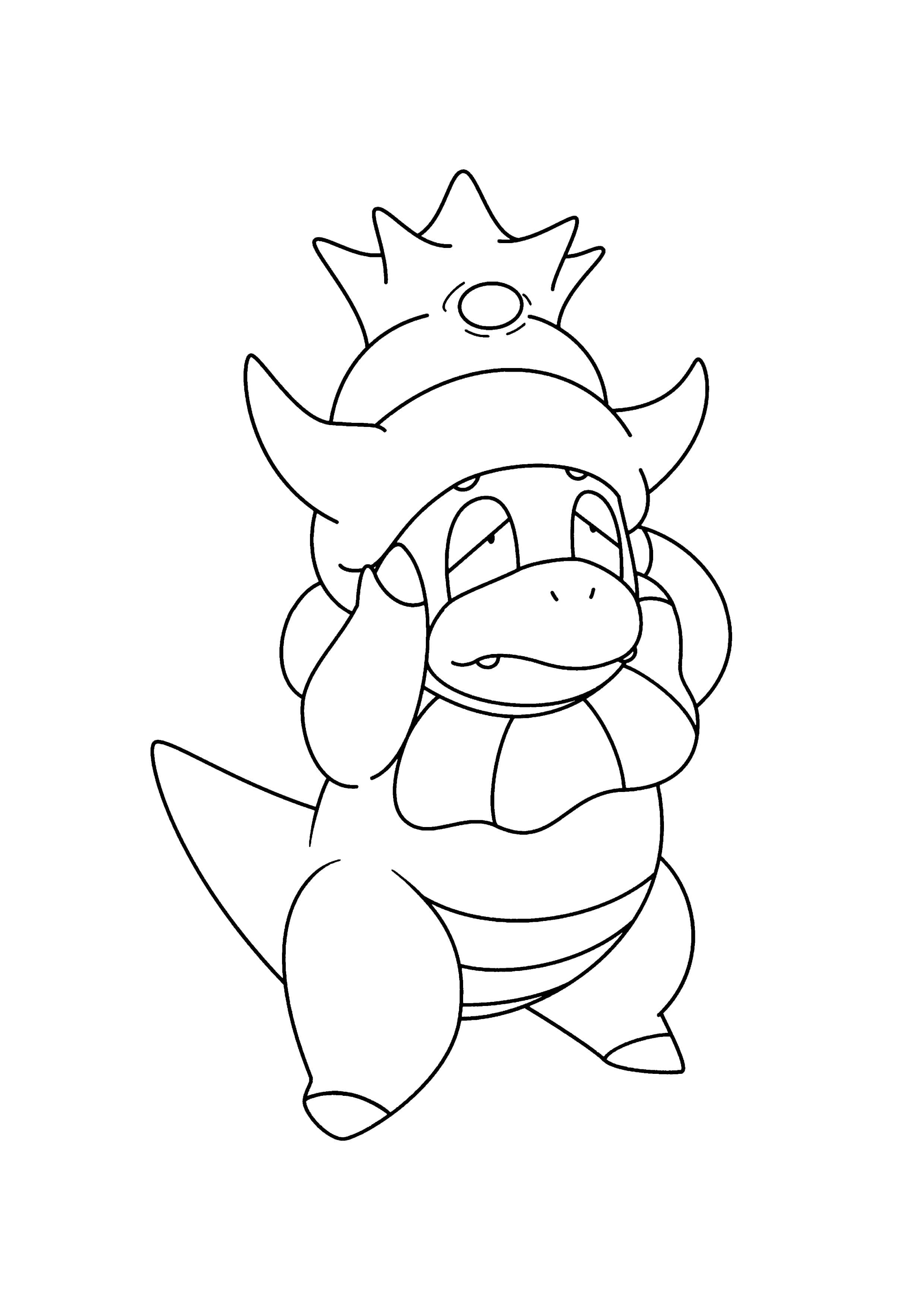 Slowking coloring page (A4) to print