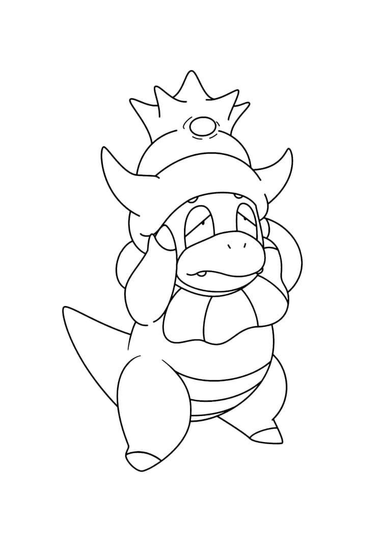 Slowking coloring page (A4) to print
