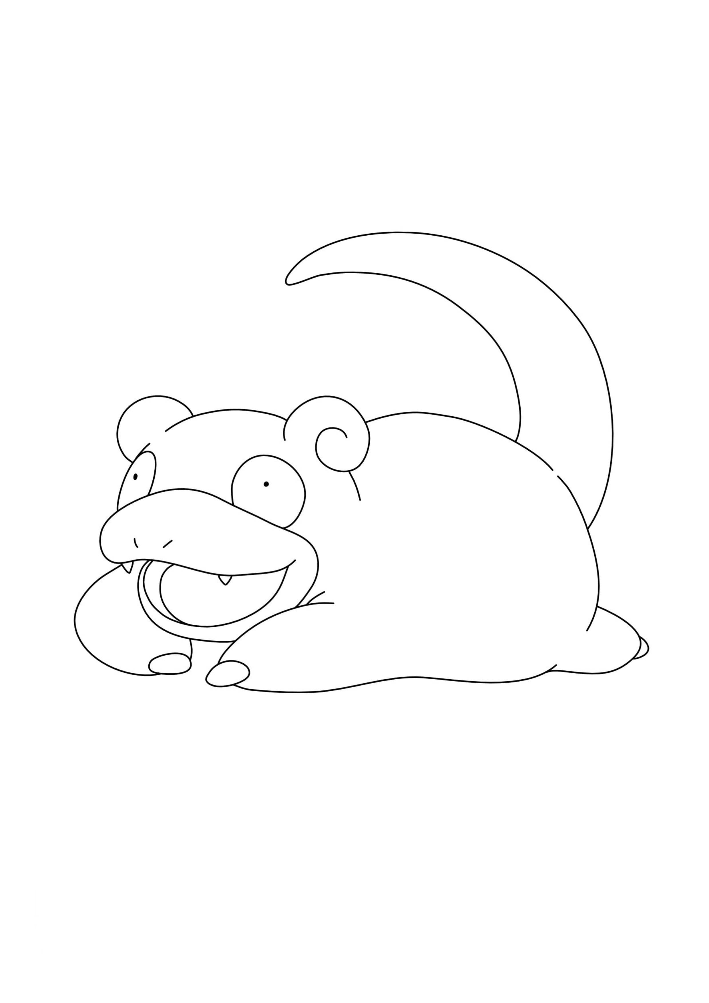 Slowpoke coloring page (A4) to print
