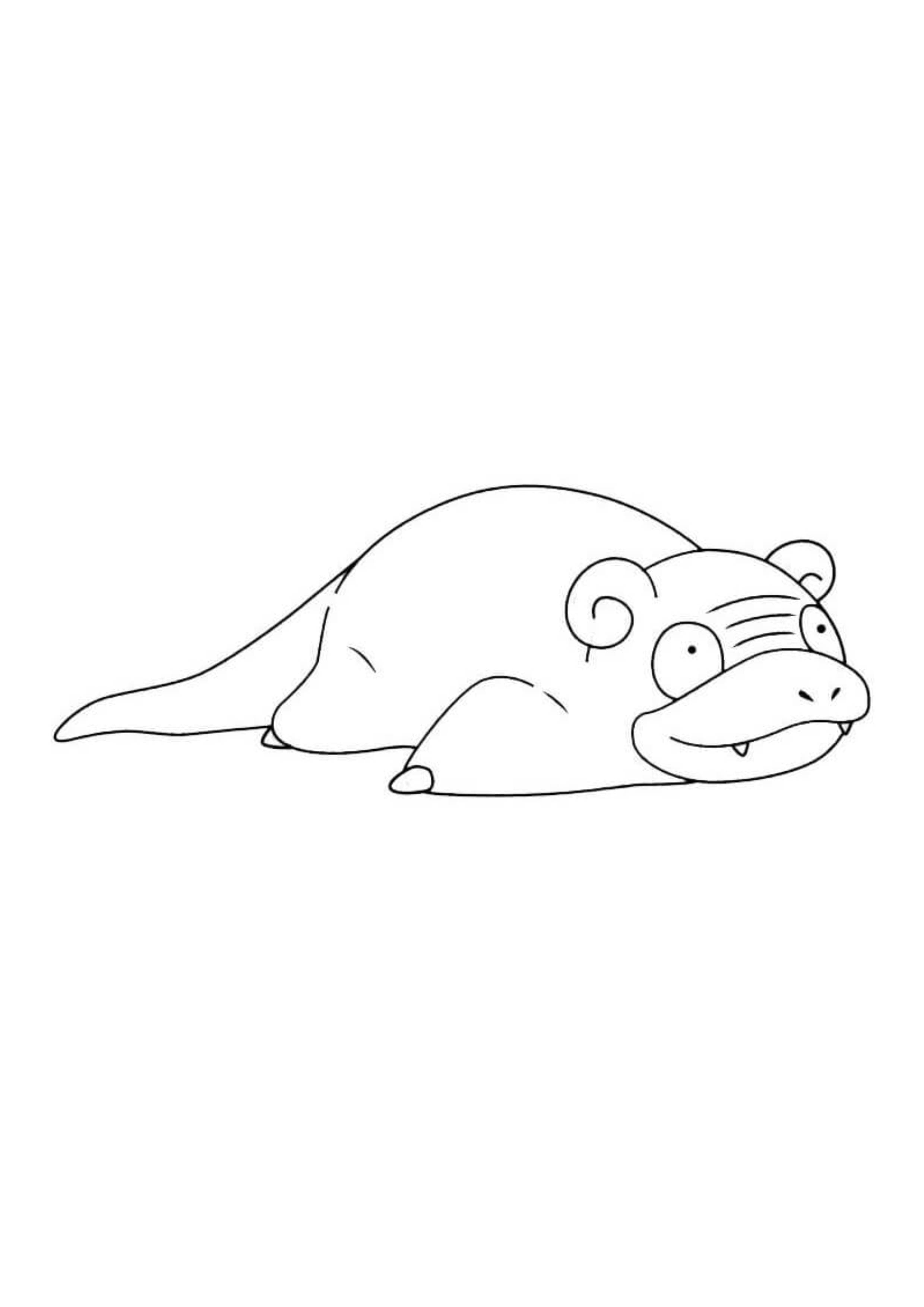 Slowpoke coloring page (A4) to print