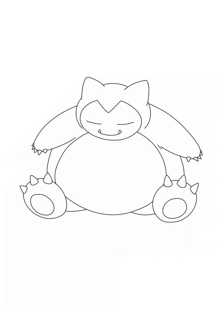 Snorlax coloring page (A4) to print