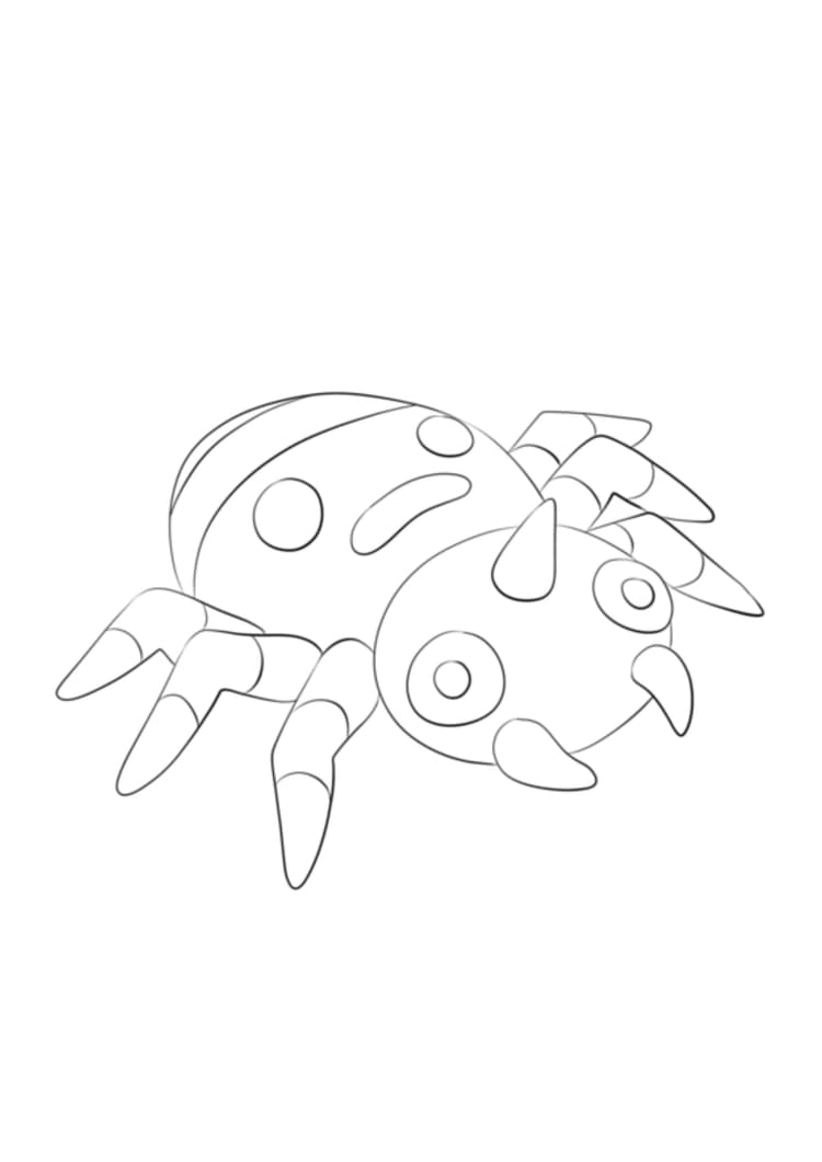 Spinarak coloring page (A4) to print