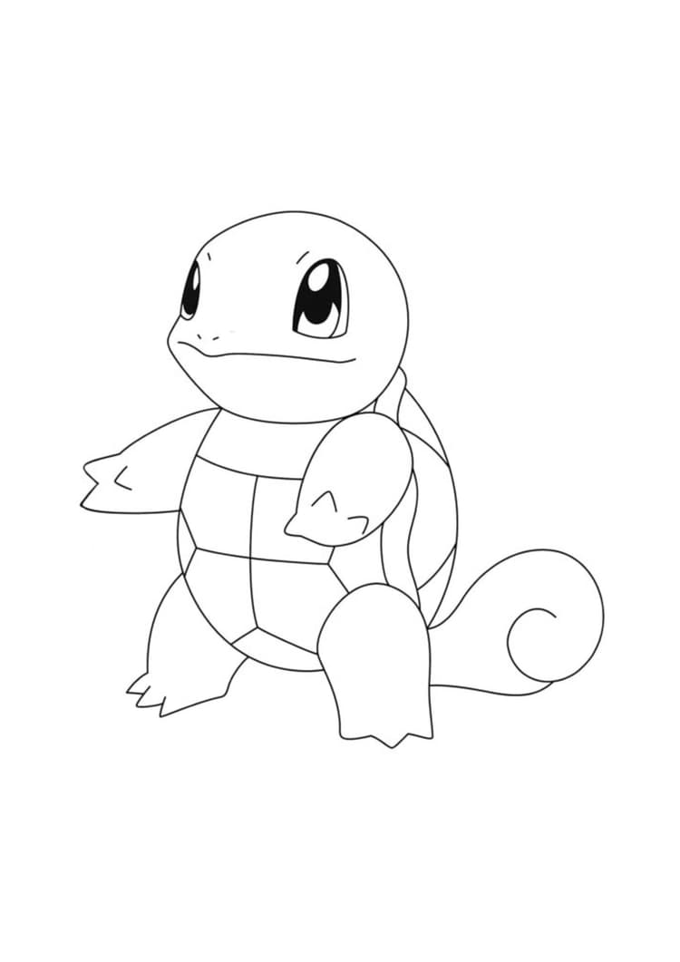 Squirtle coloring page (A4) to print