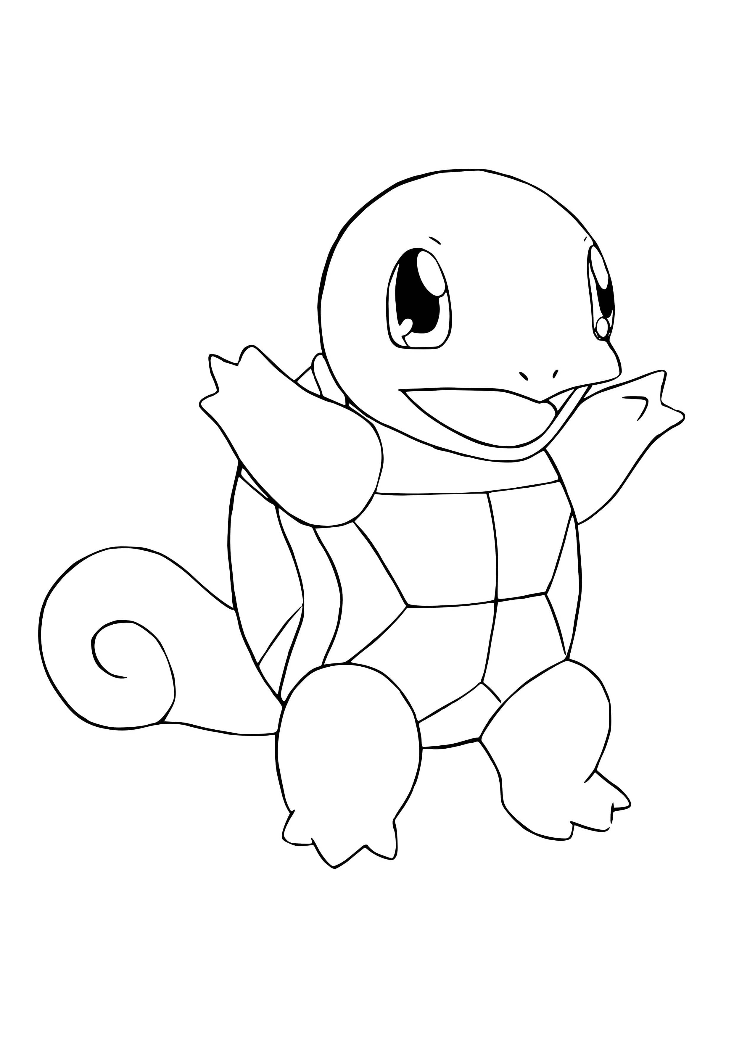 Squirtle coloring page (A4) to print