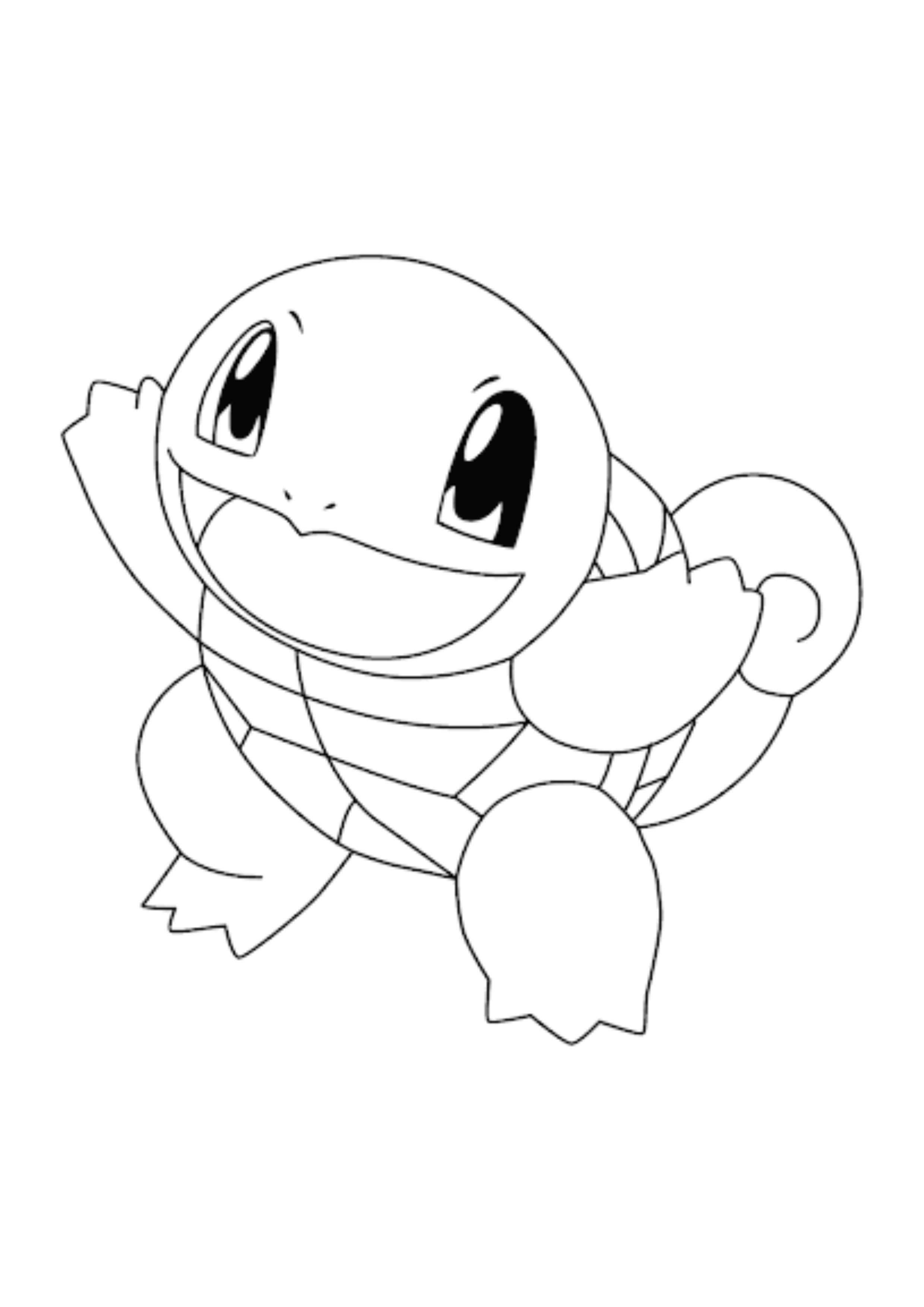 Squirtle coloring page (A4) to print
