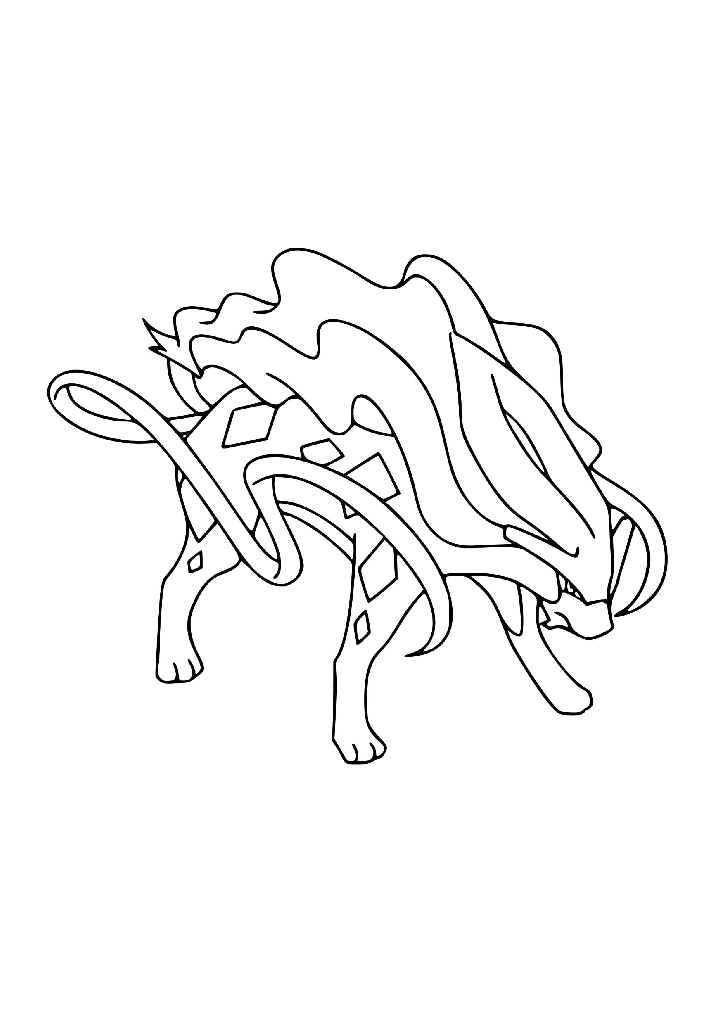Suicune coloring page (A4) to print