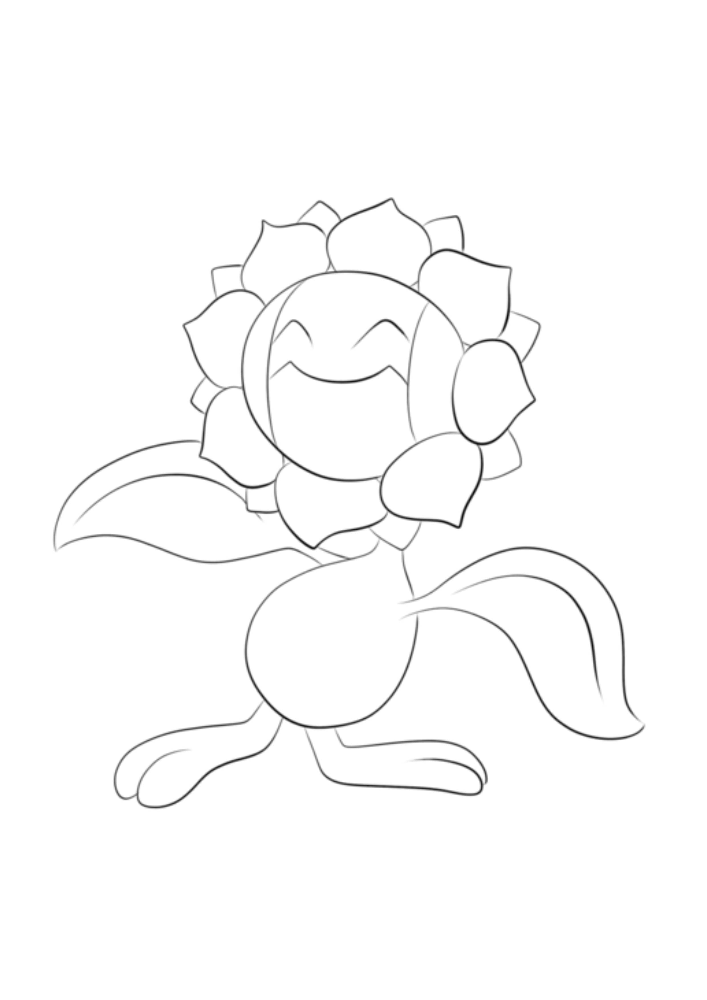 Sunflora coloring page (A4) to print