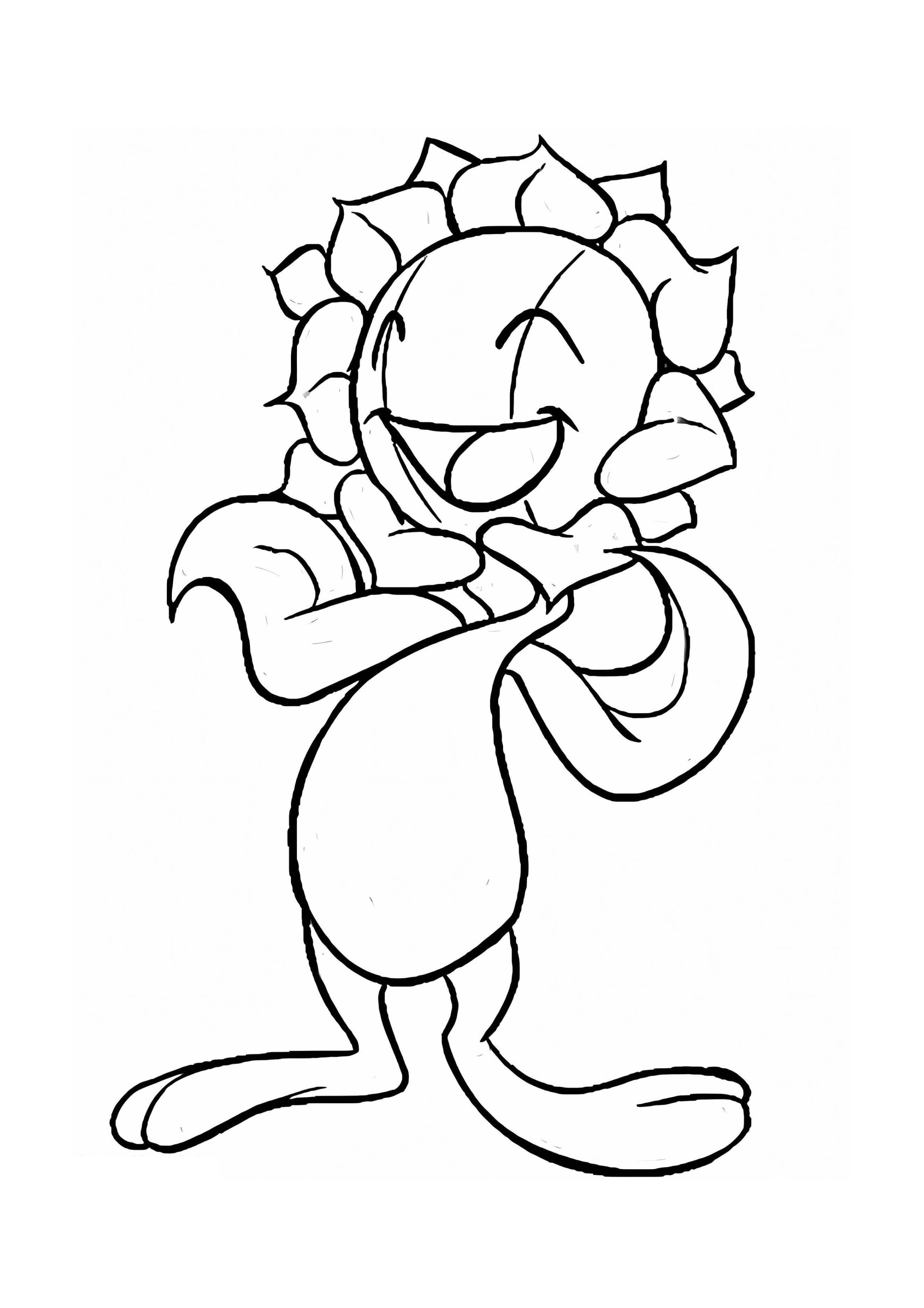 Sunflora coloring page (A4) to print