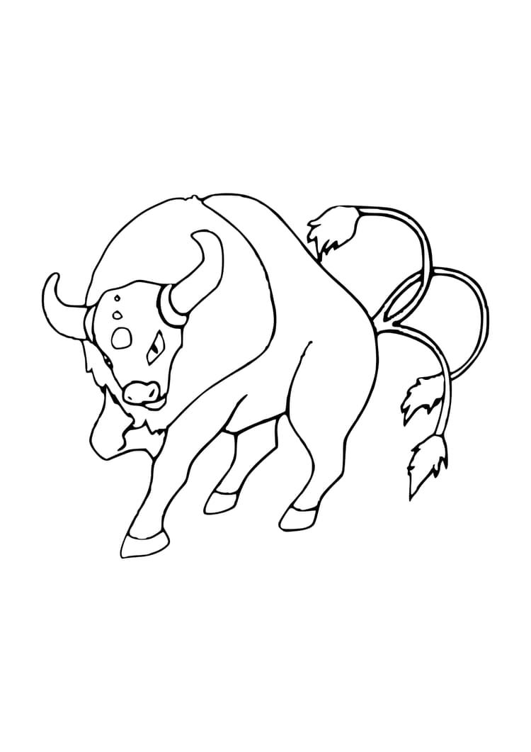 Tauros coloring page (A4) to print