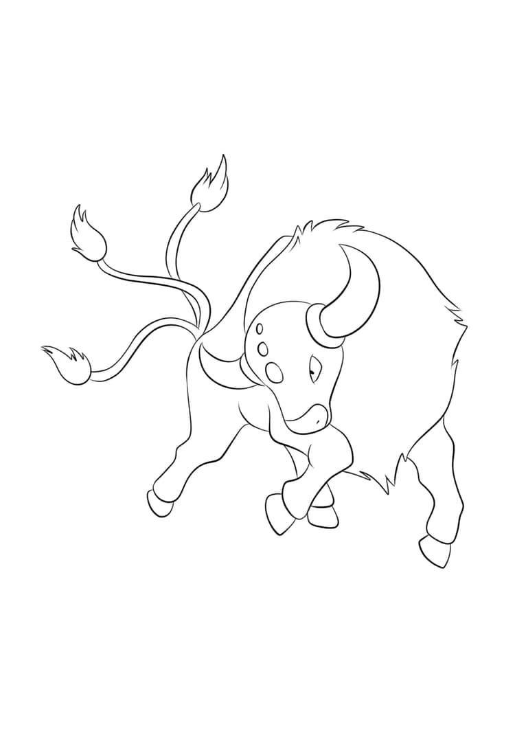 Tauros coloring page (A4) to print