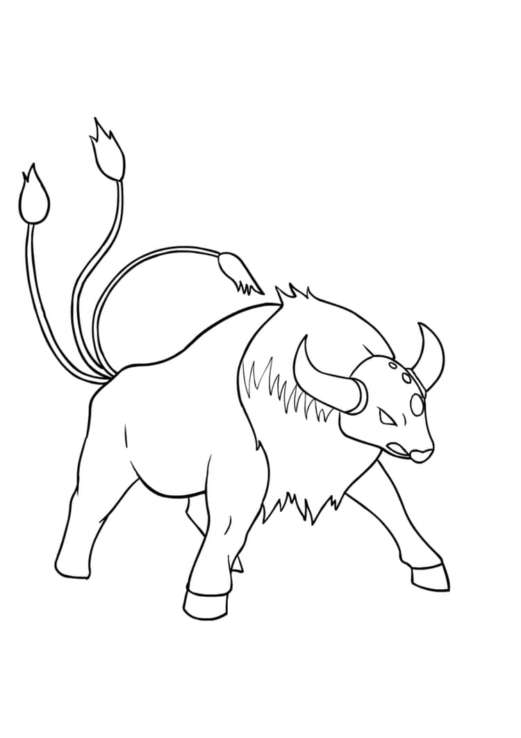 Tauros coloring page (A4) to print