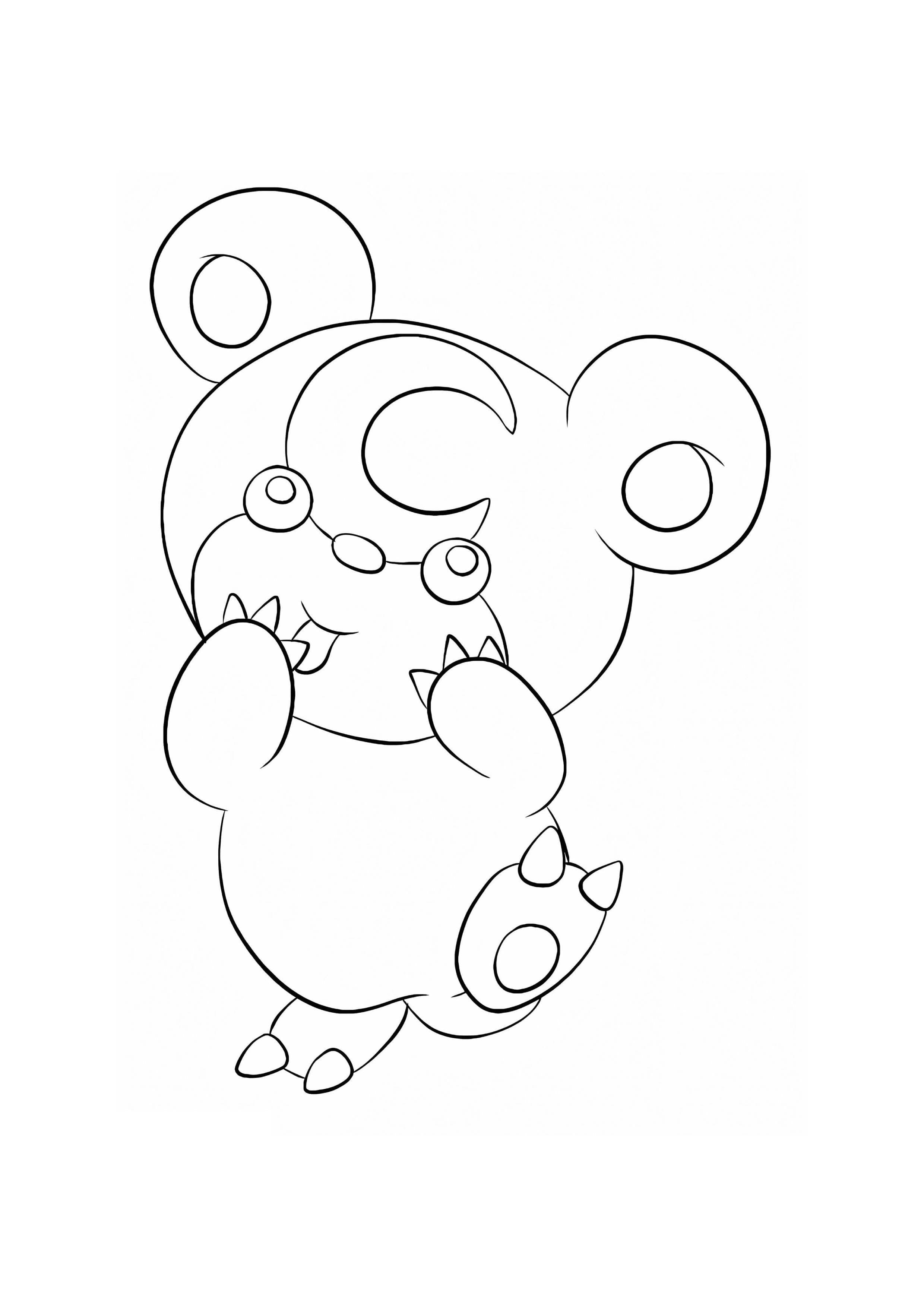 Teddiursa coloring page (A4) to print