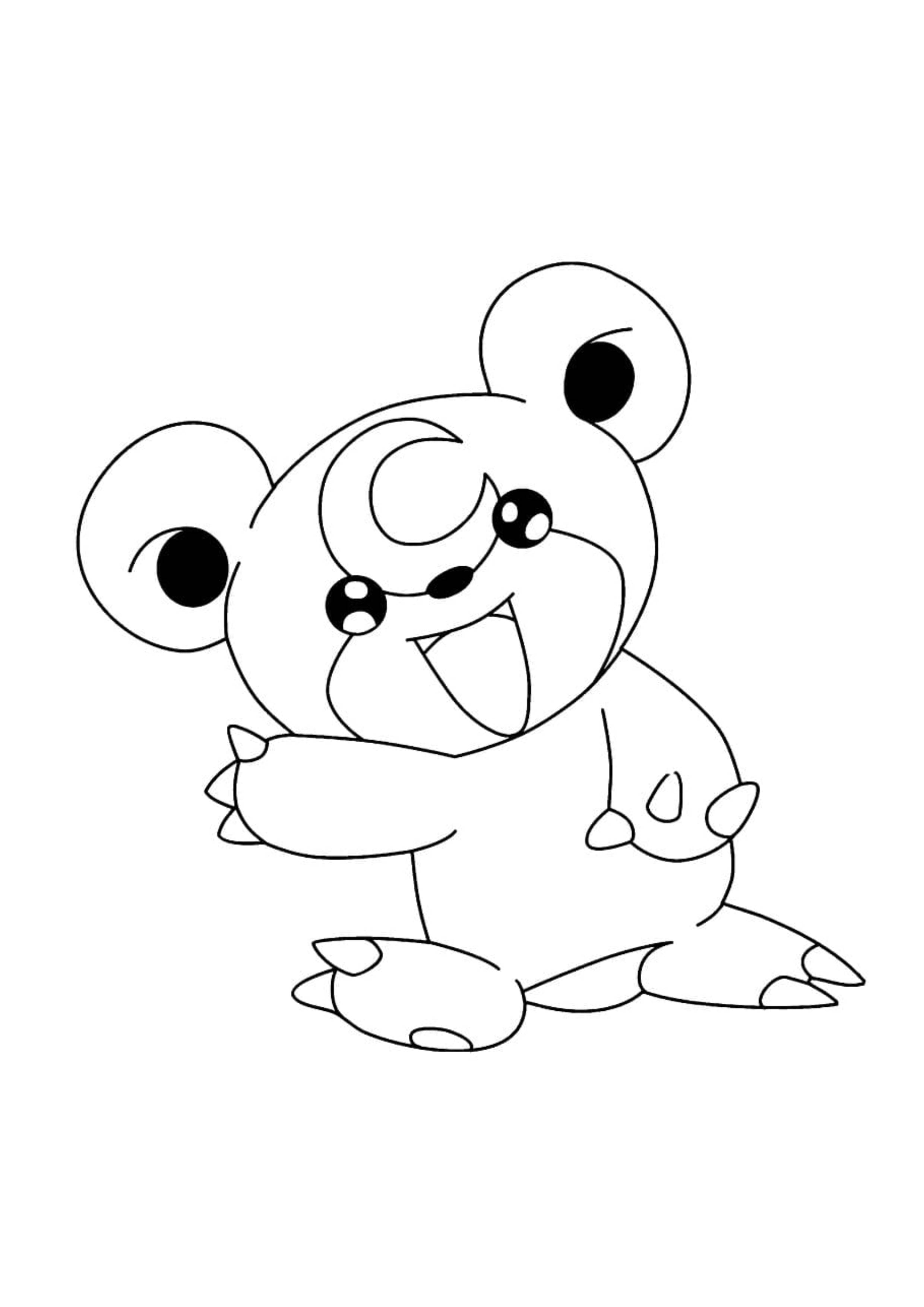 Teddiursa coloring page (A4) to print
