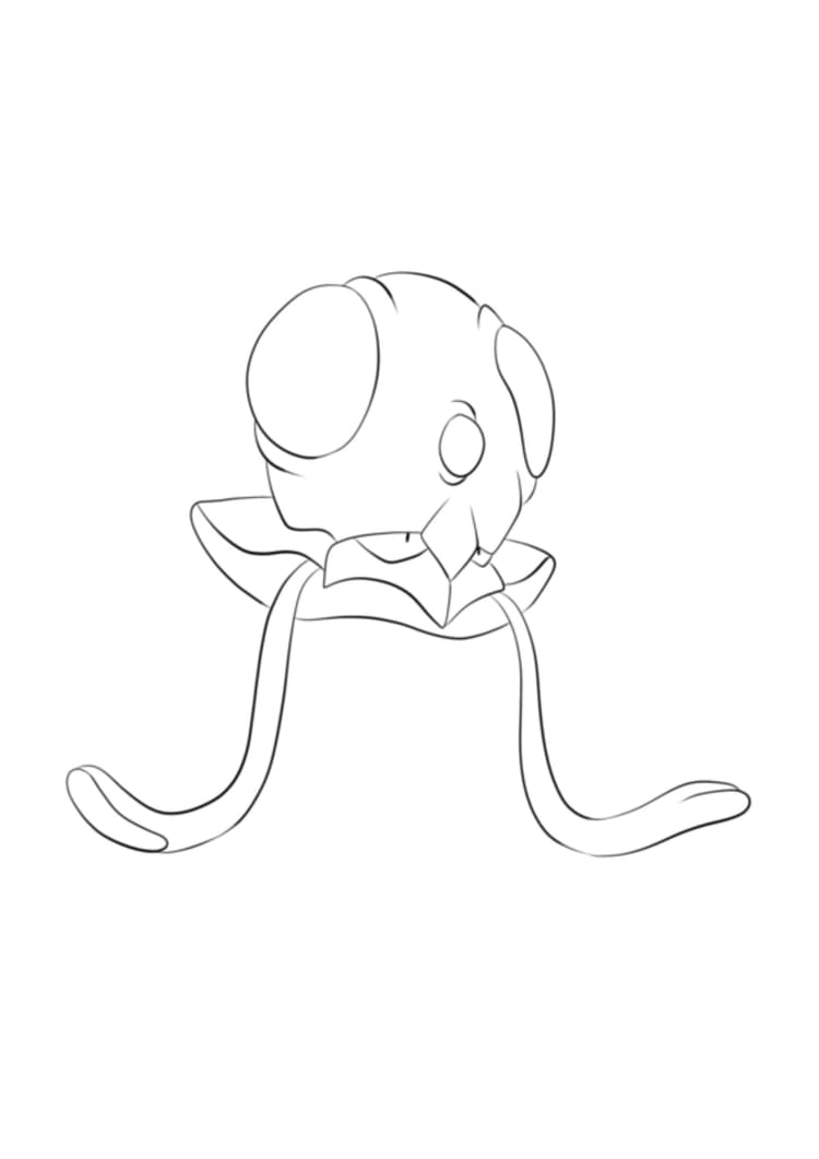 Tentacool coloring page (A4) to print