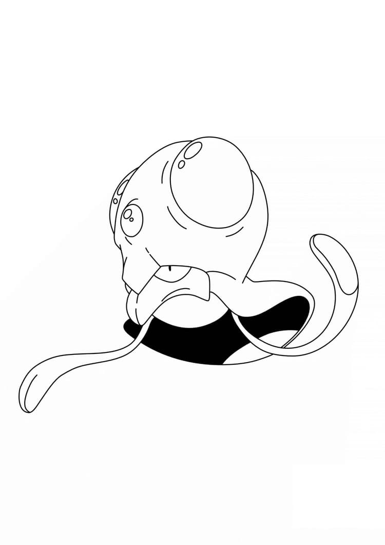 Tentacool coloring page (A4) to print