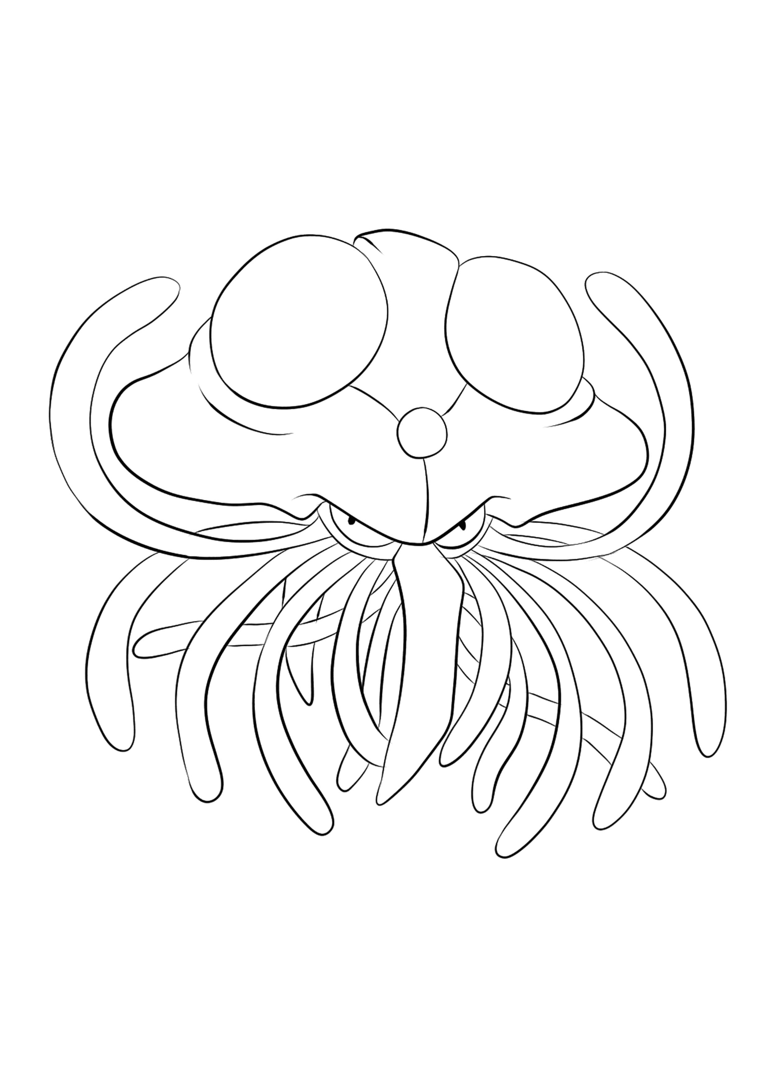 Tentacruel coloring page (A4) to print