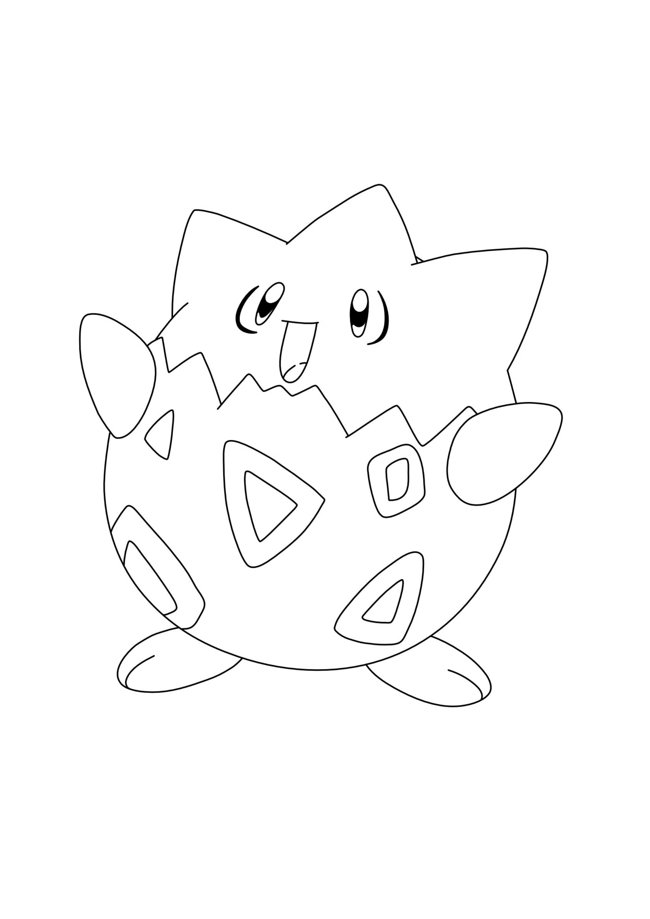 Togepi coloring page (A4) to print