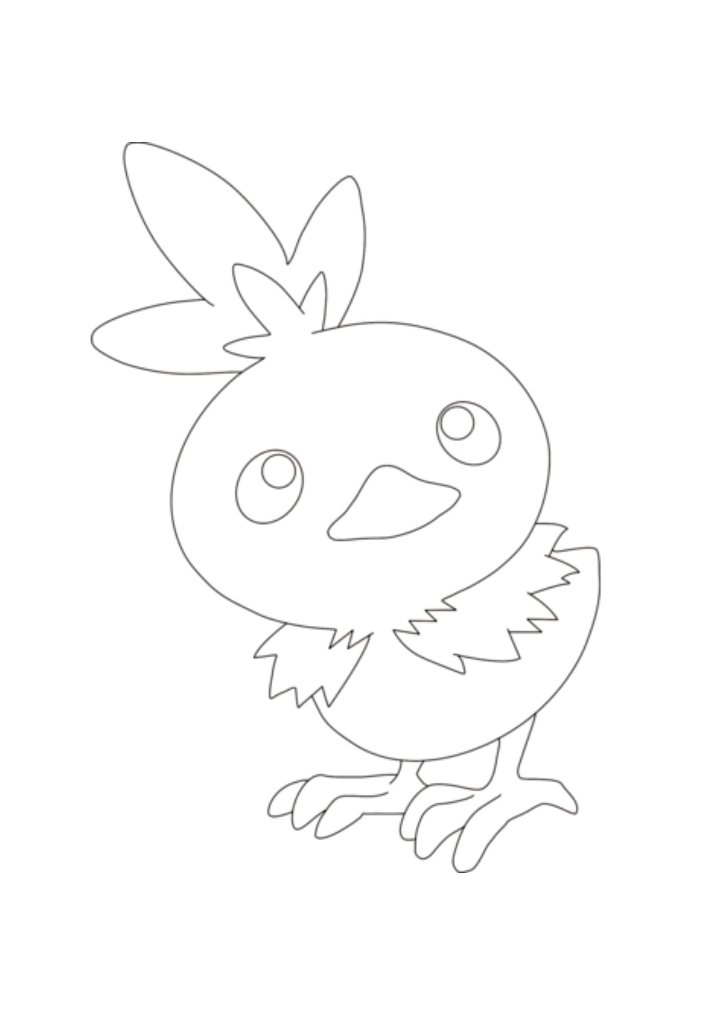 Torchic coloring page (A4) to print