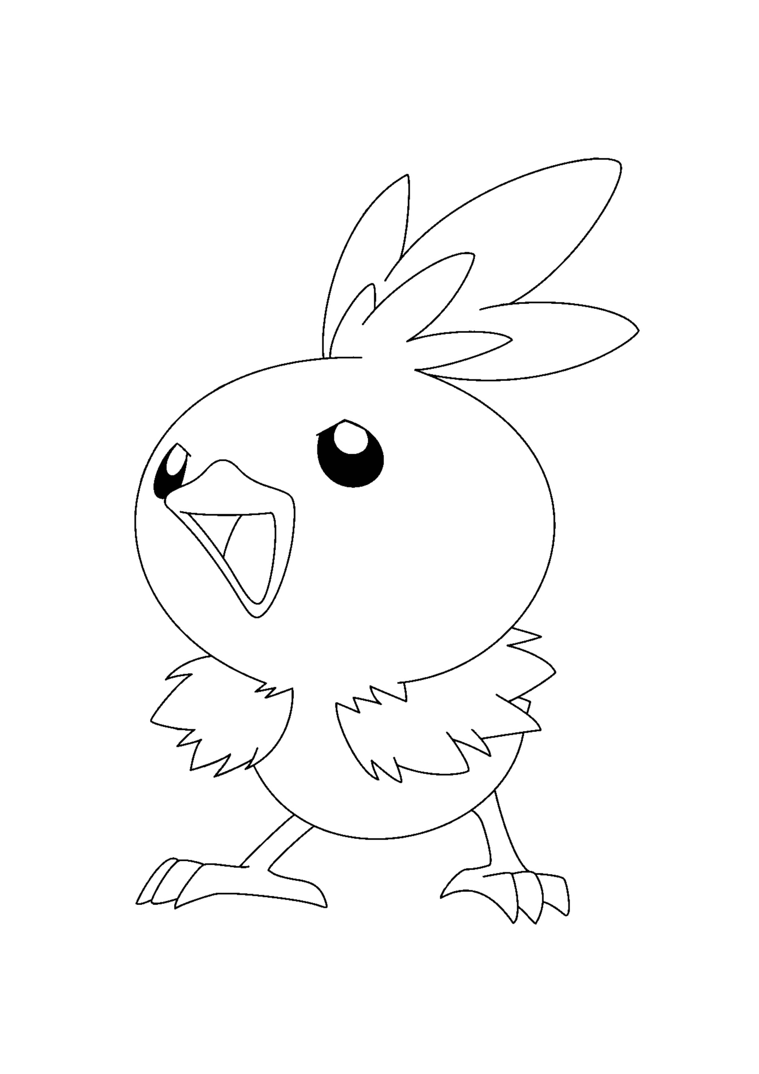 Torchic coloring page (A4) to print