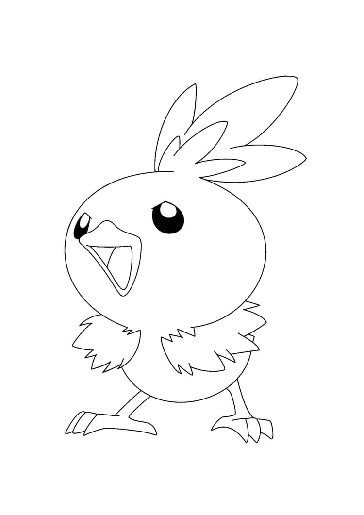 Torchic coloring page (A4) to print