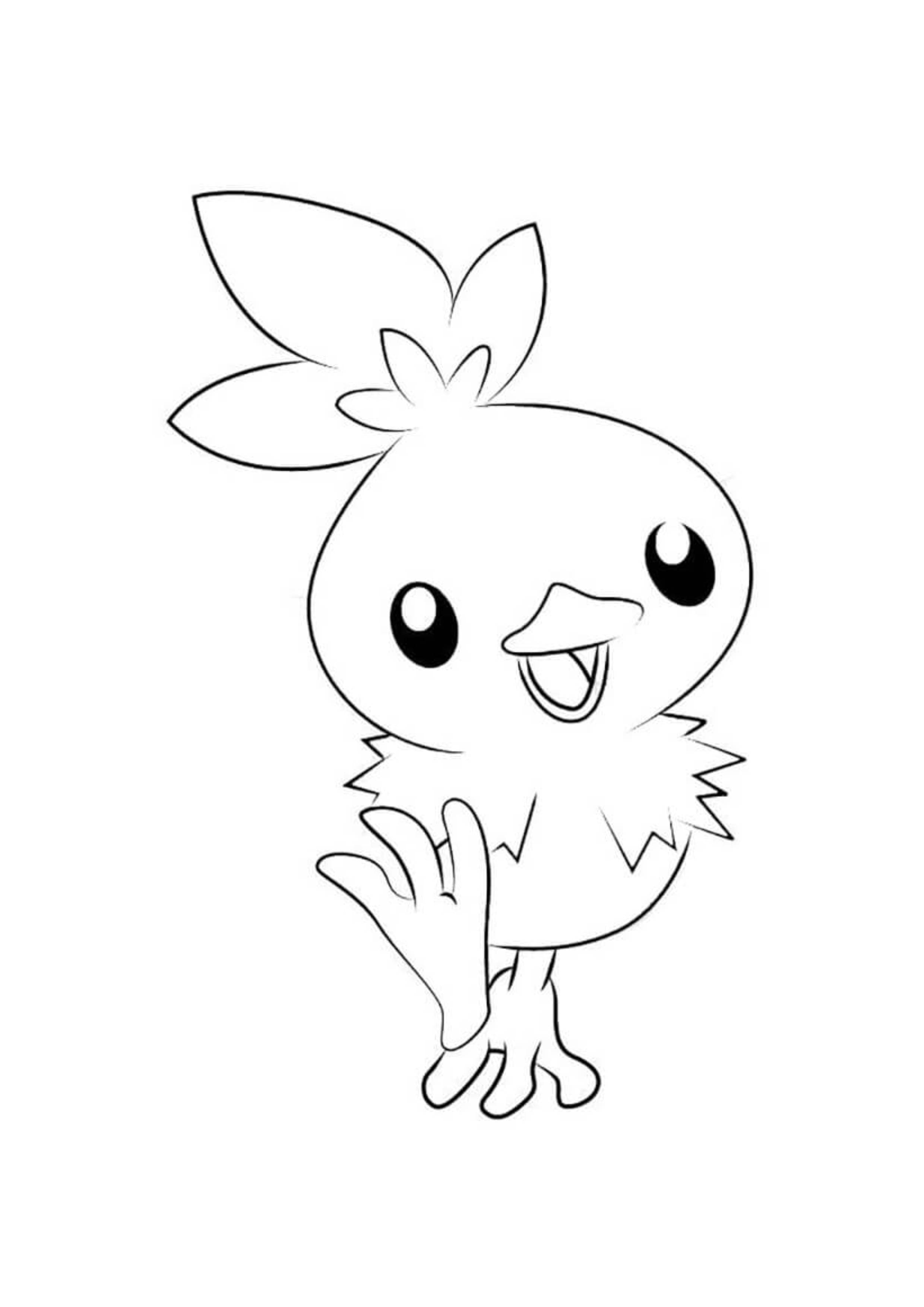 Torchic coloring page (A4) to print