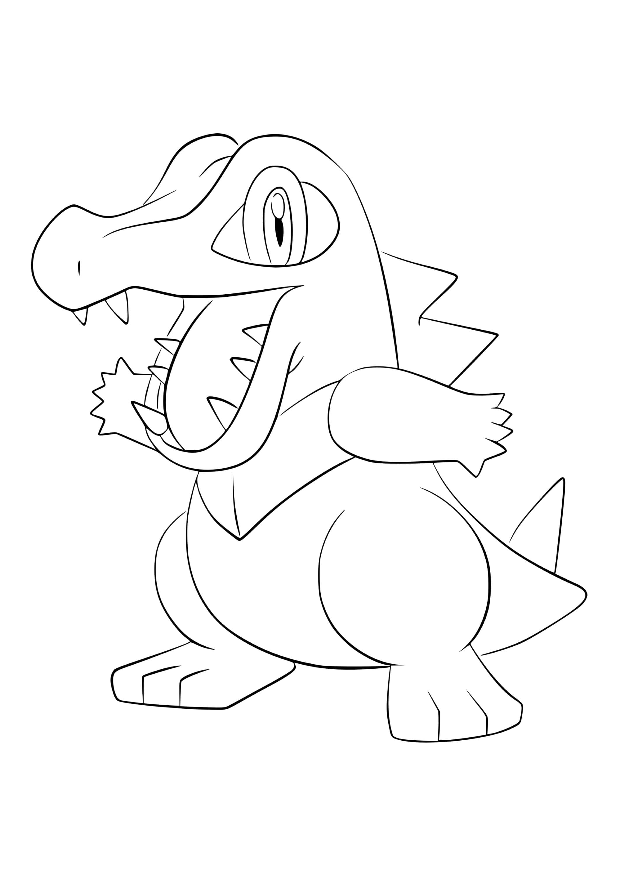 Totodile coloring page (A4) to print