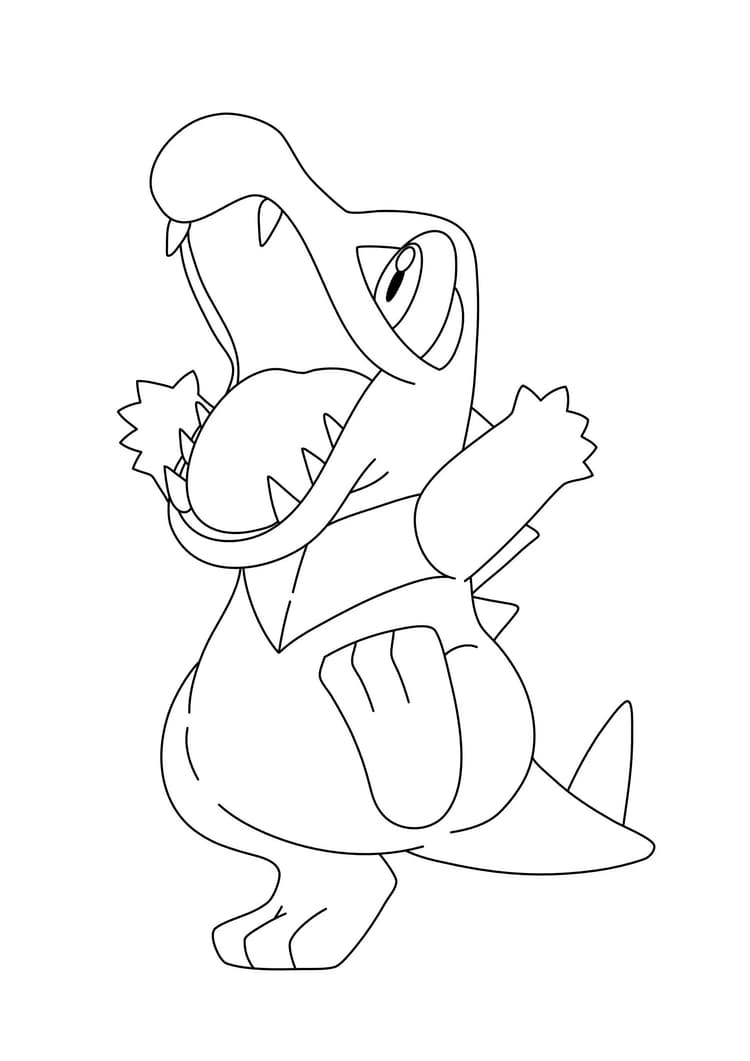 Totodile coloring page (A4) to print