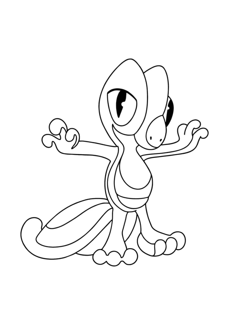 Treecko coloring page (A4) to print