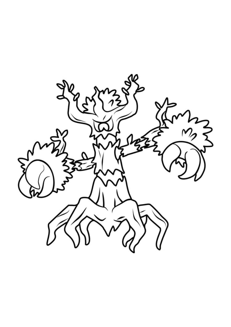 Trevenant coloring page (A4) to print