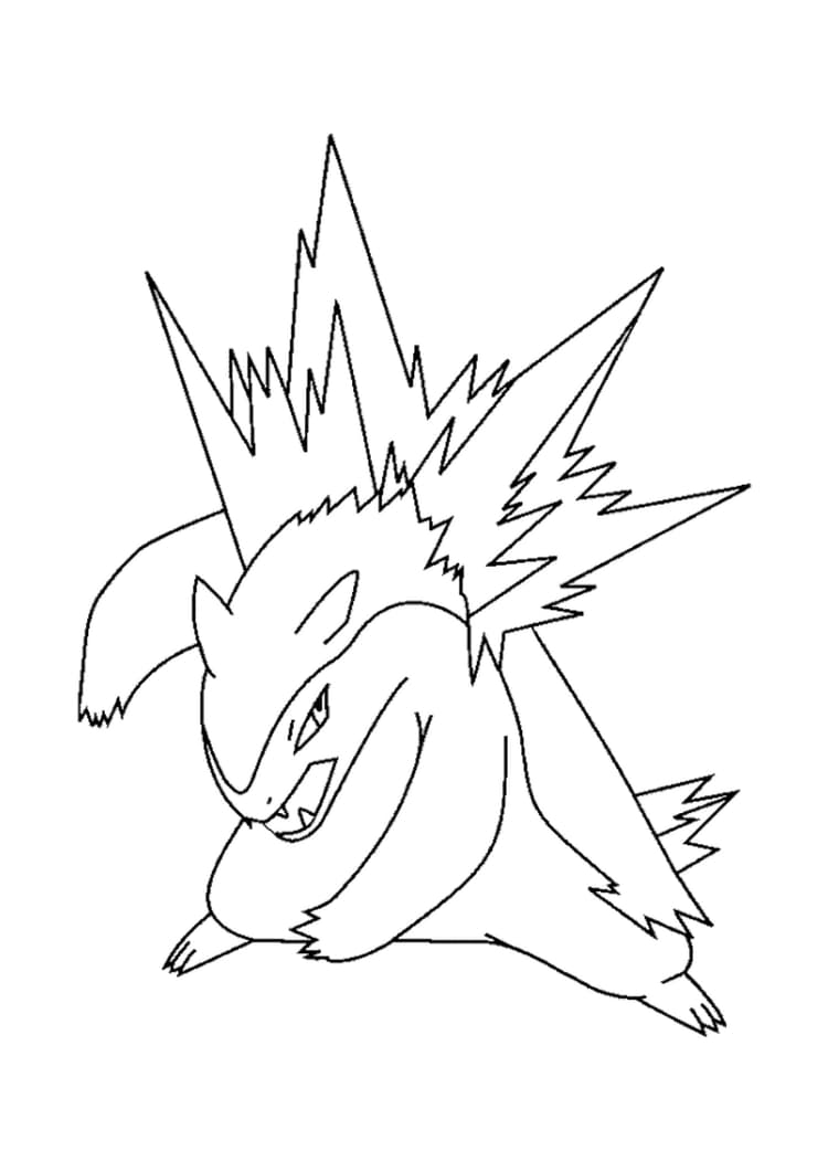 Typhlosion coloring page (A4) to print
