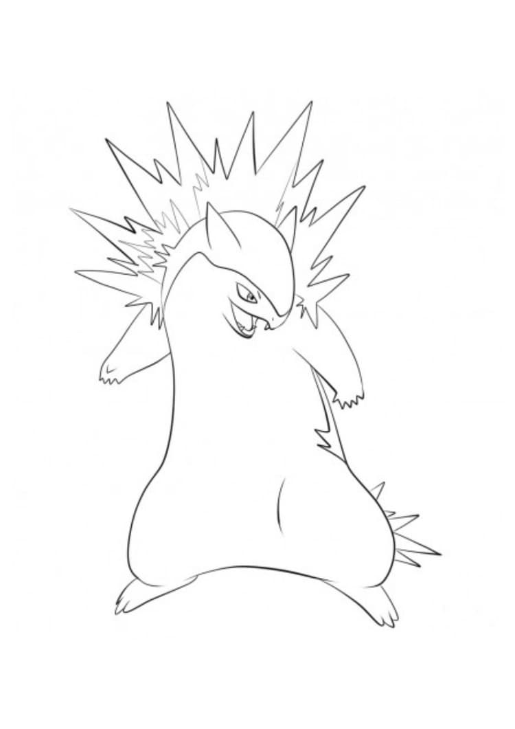 Typhlosion coloring page (A4) to print