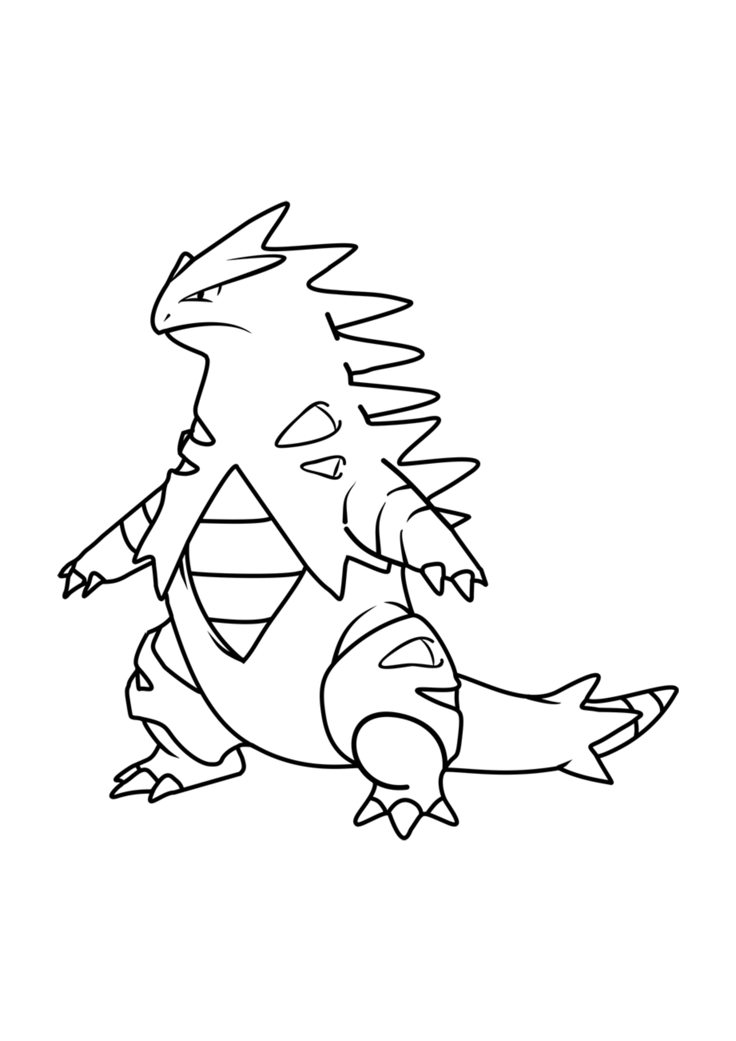 Tyranitar coloring page (A4) to print