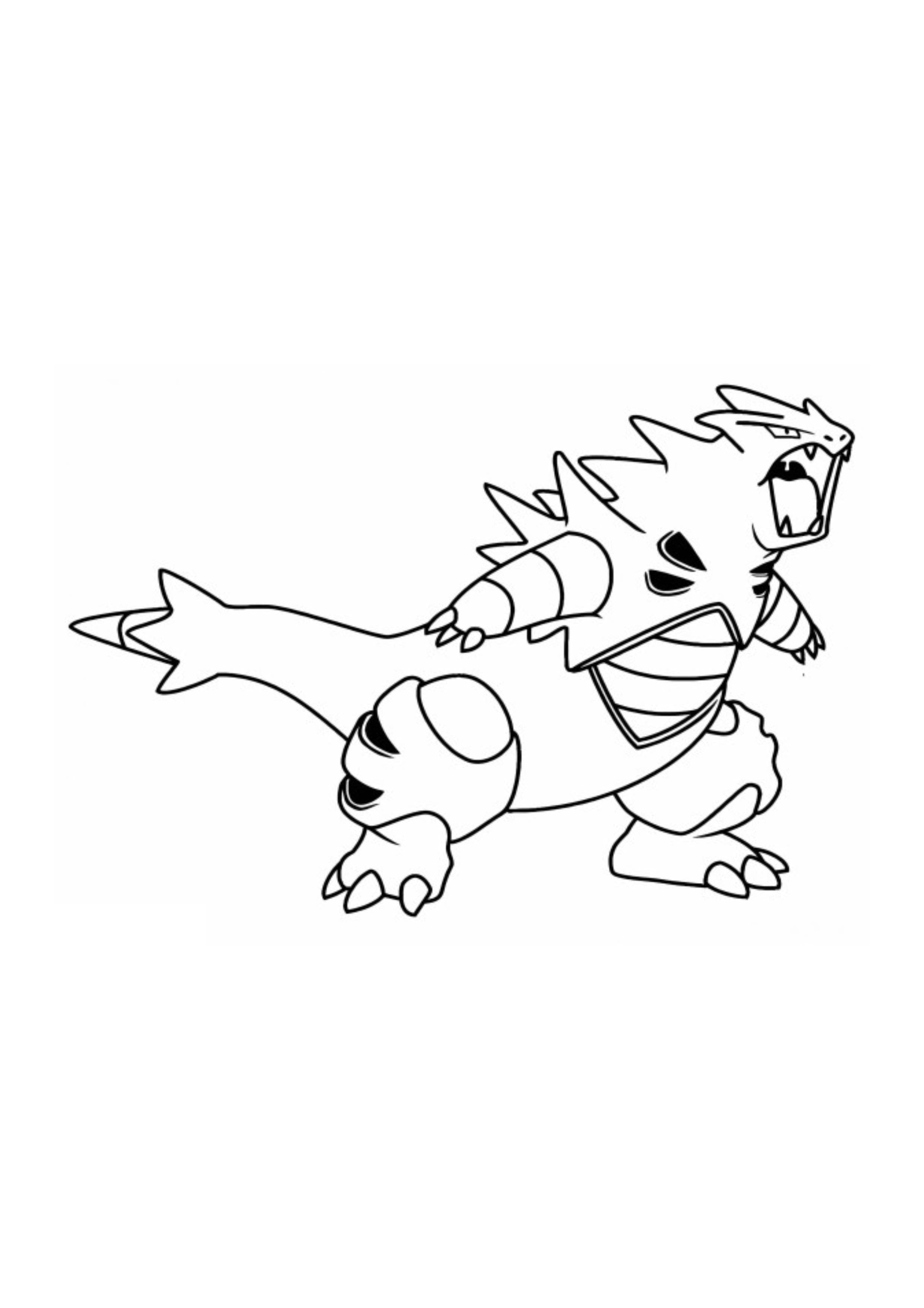 Tyranitar coloring page (A4) to print