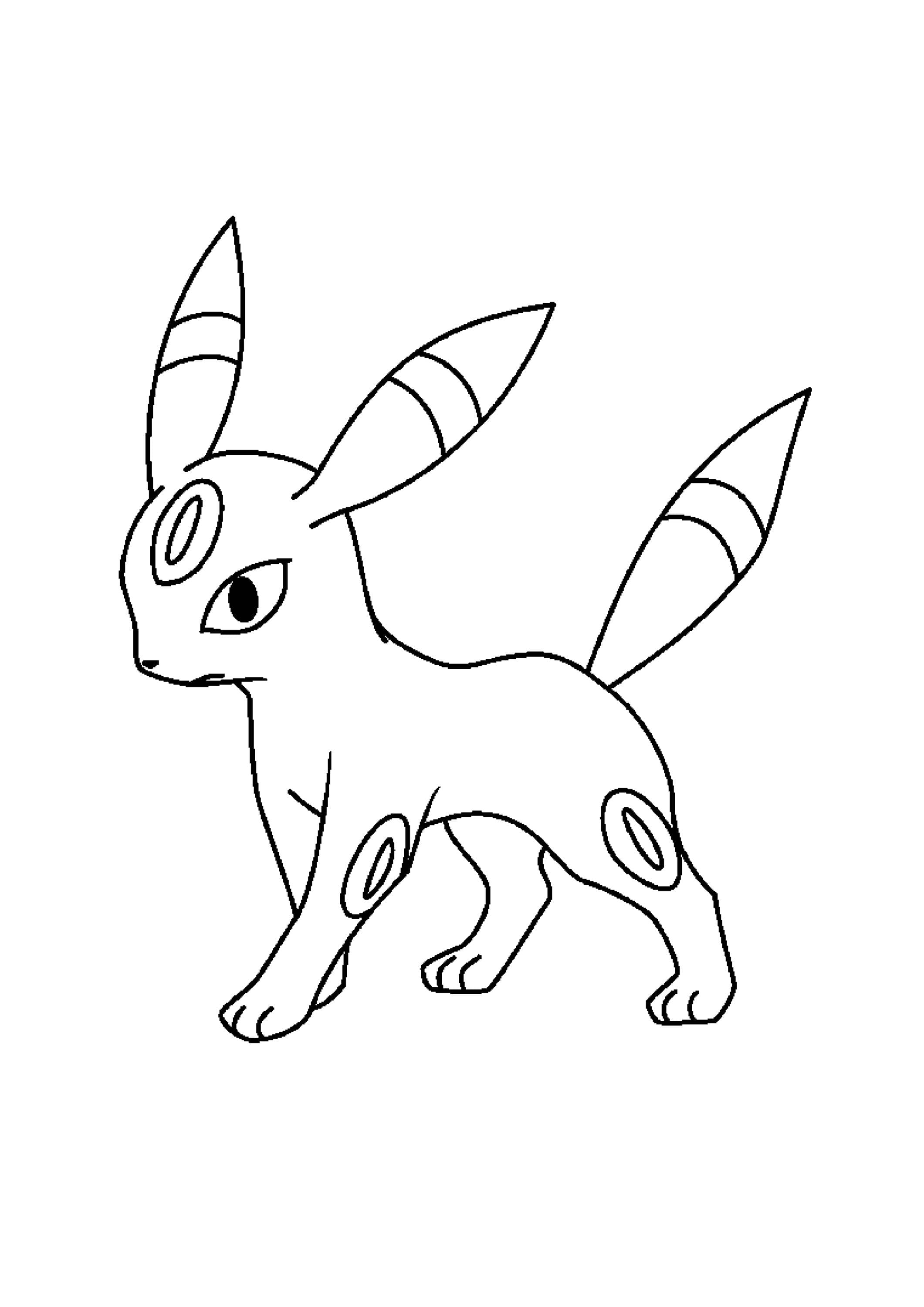 Umbreon coloring page (A4) to print